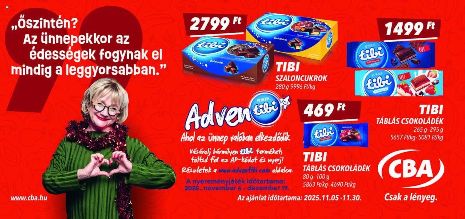 CBA akciós ujság - amely érvényes a következő dátumtól: 05.11.2025 | Oldal: 2 | Termékek: Édességek