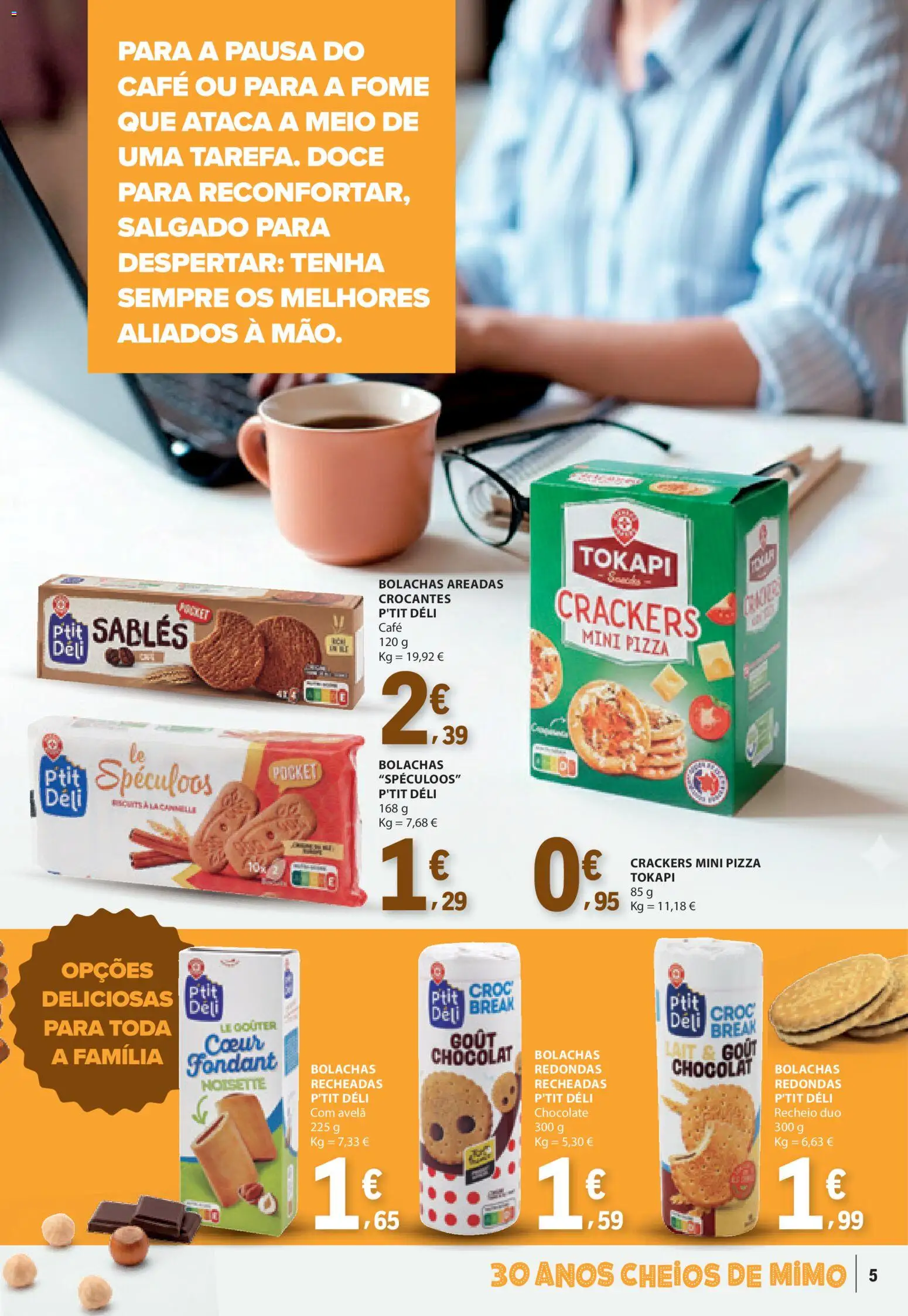 E.Leclerc Folheto da Nossa Marca │ válido de 01.02.2026 | Página: 5 | Produtos: Bolachas, Café, Chocolate, Pizza