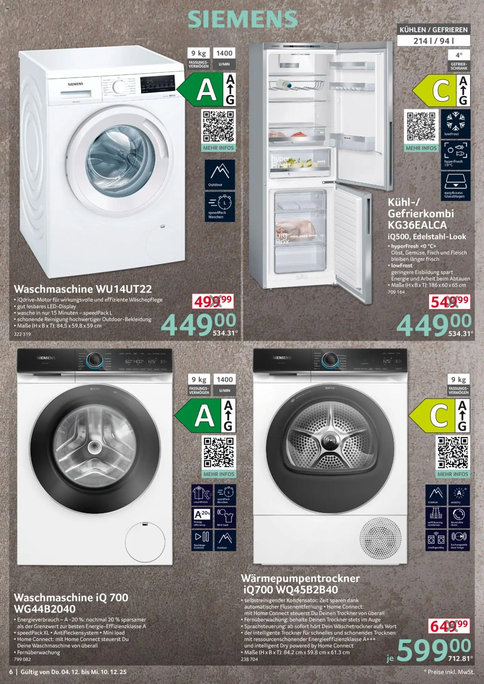 Selgros  Non Food – gültig ab 04.12.2025 | Seite: 6 | Produkte: Trockner, Energy, Waschmaschine, Finish