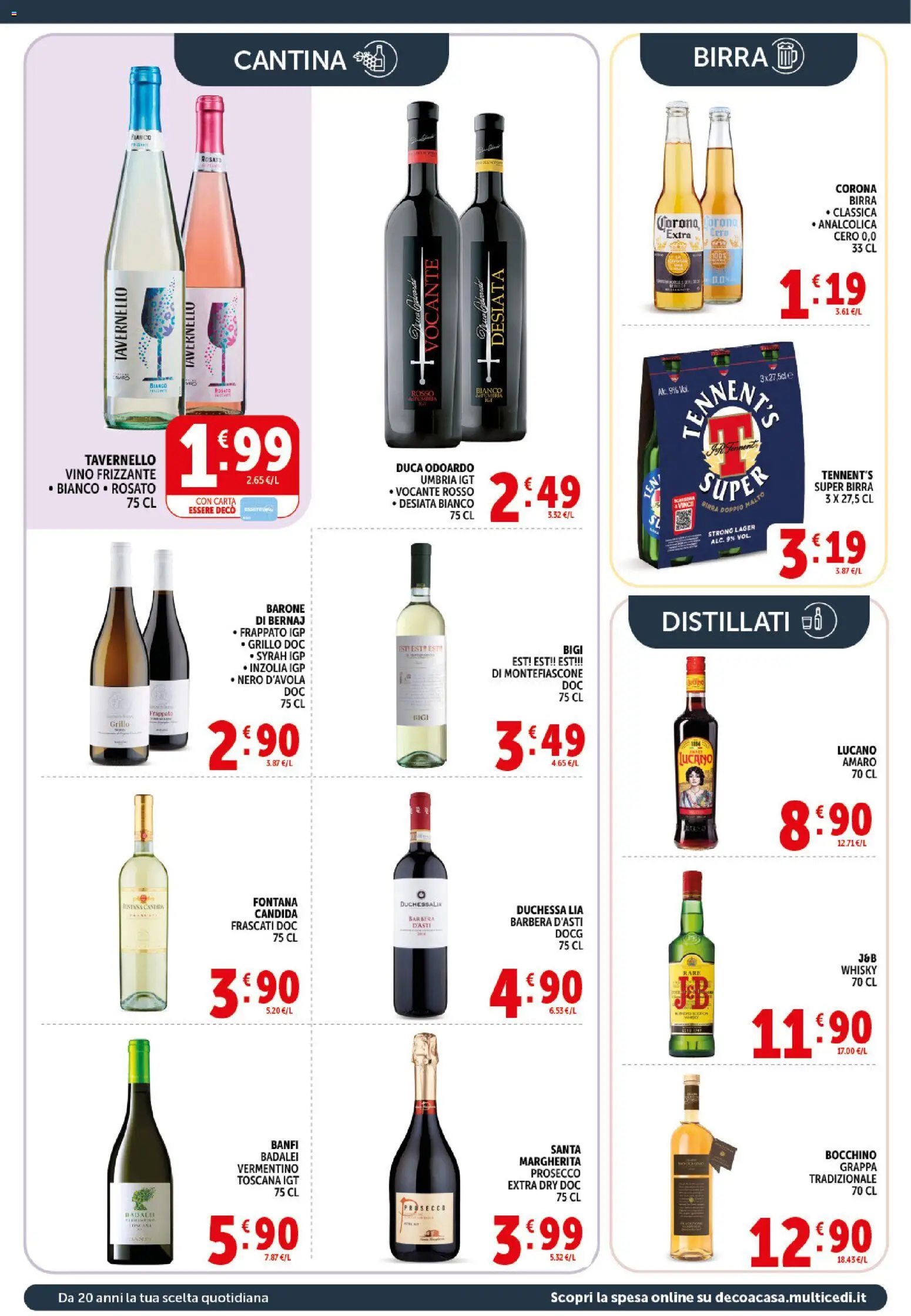 Volantino Decò del 21.04.2026 | Pagina: 16 | Prodotti: Prosecco, Whisky, Vino, Amaro