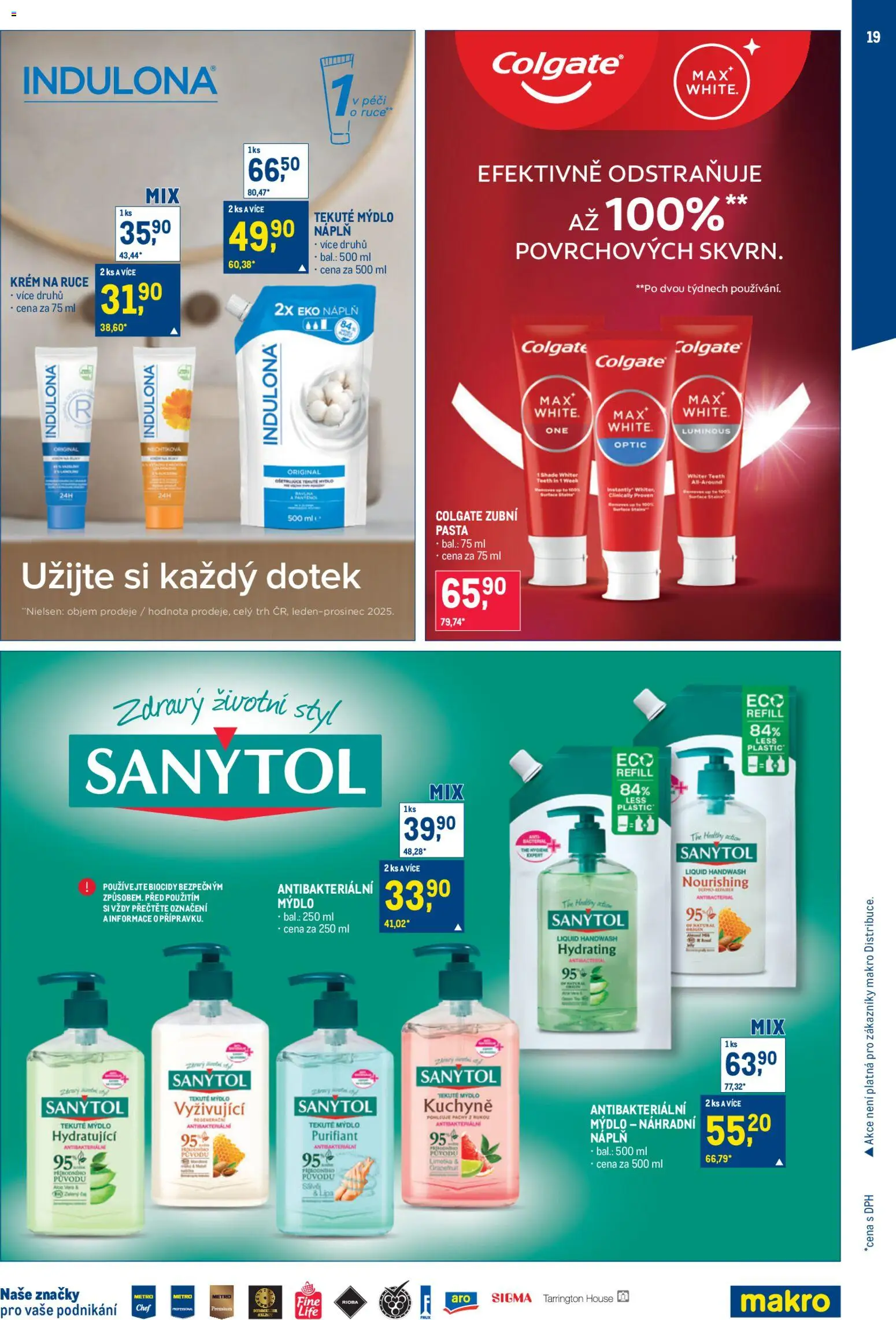 Makro leták - Úklid a kosmetika od 25.02.2026 | Strana: 19 | Produkty: Krém na ruce, Mýdlo, Krém, Sanytol