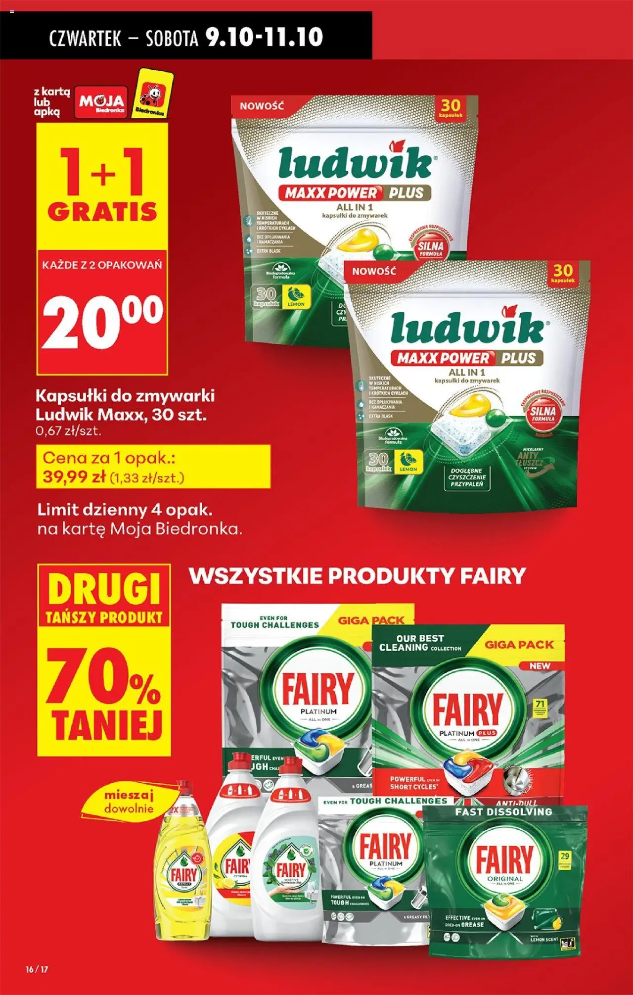 Biedronka gazetka - Oferta w tym tygodniu od 09.10.2025 | Strona: 20 | Produkty: Karta, Fairy platinum, Fairy, Kapsułki do zmywarki