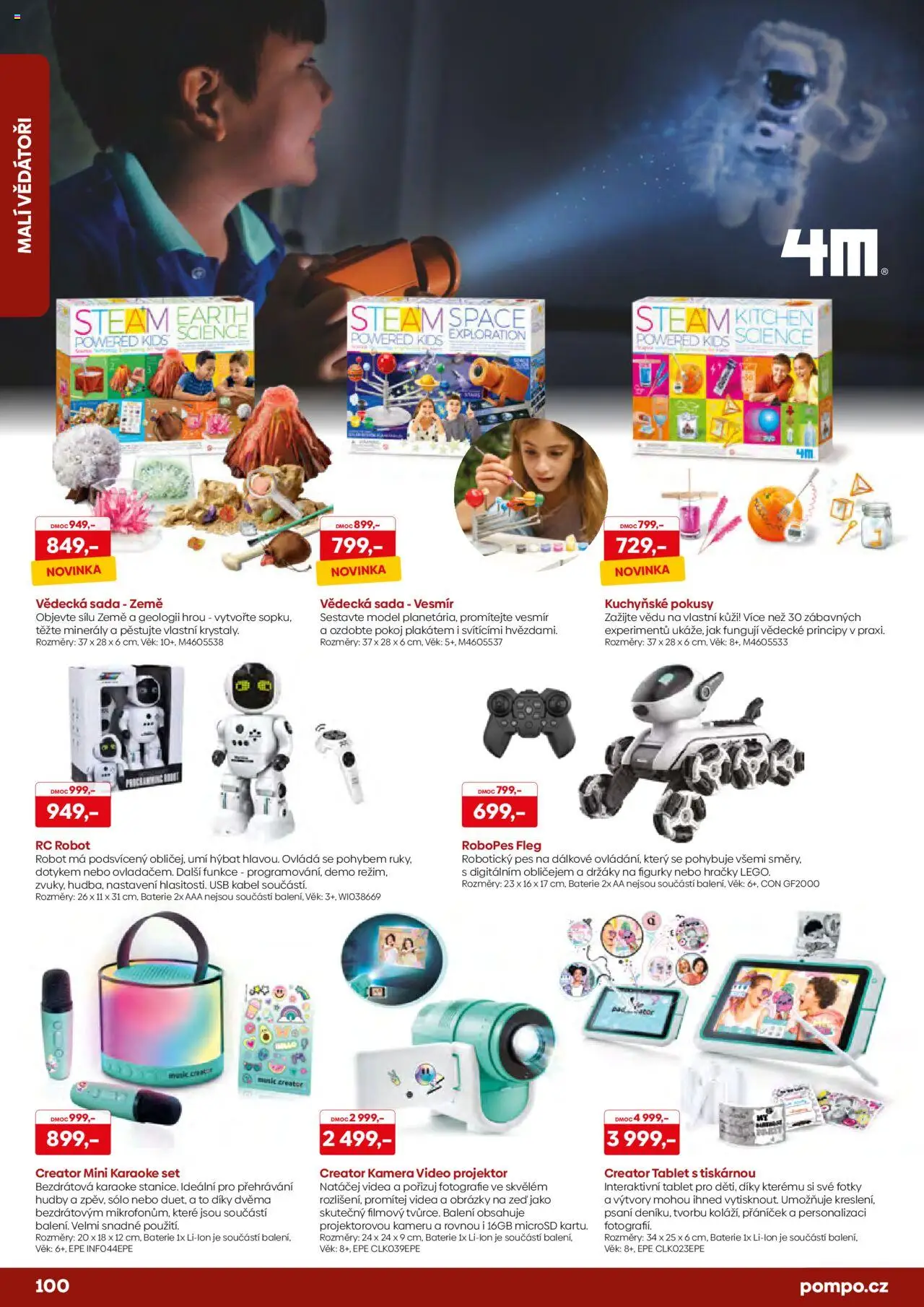 POMPO katalog Vánoce 2025 od 16.10.2025 | Strana: 100 | Produkty: Tablet, Projektor, Hračky, Pes
