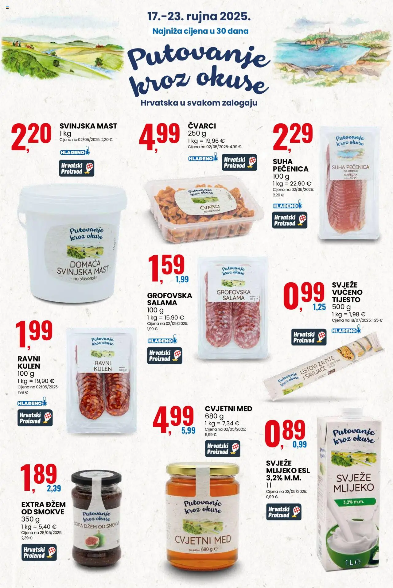 Eurospin katalog | vrijedi od 17.09.2025 | Stranica: 5 | Proizvodi: Listovi za pite, Med, Džem, Kulen