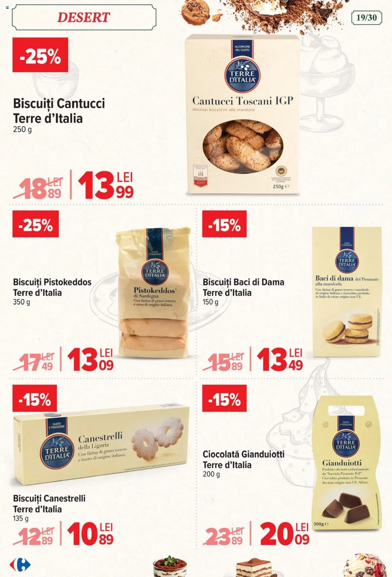 Carrefour catalog - Italian weeks – valabil de la 06.08.2025 | Pagină: 19 | Produse: Ciocolată, Cacao, Biscuiți