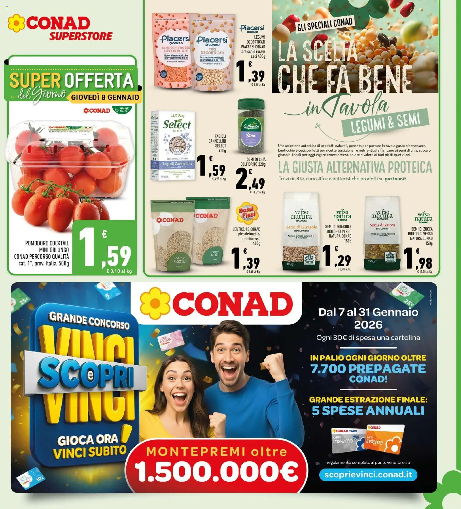 Volantino Conad del 02.01.2026 | Pagina: 5 | Prodotti: Cannellini, Fagioli, Zucca, Semi di zucca