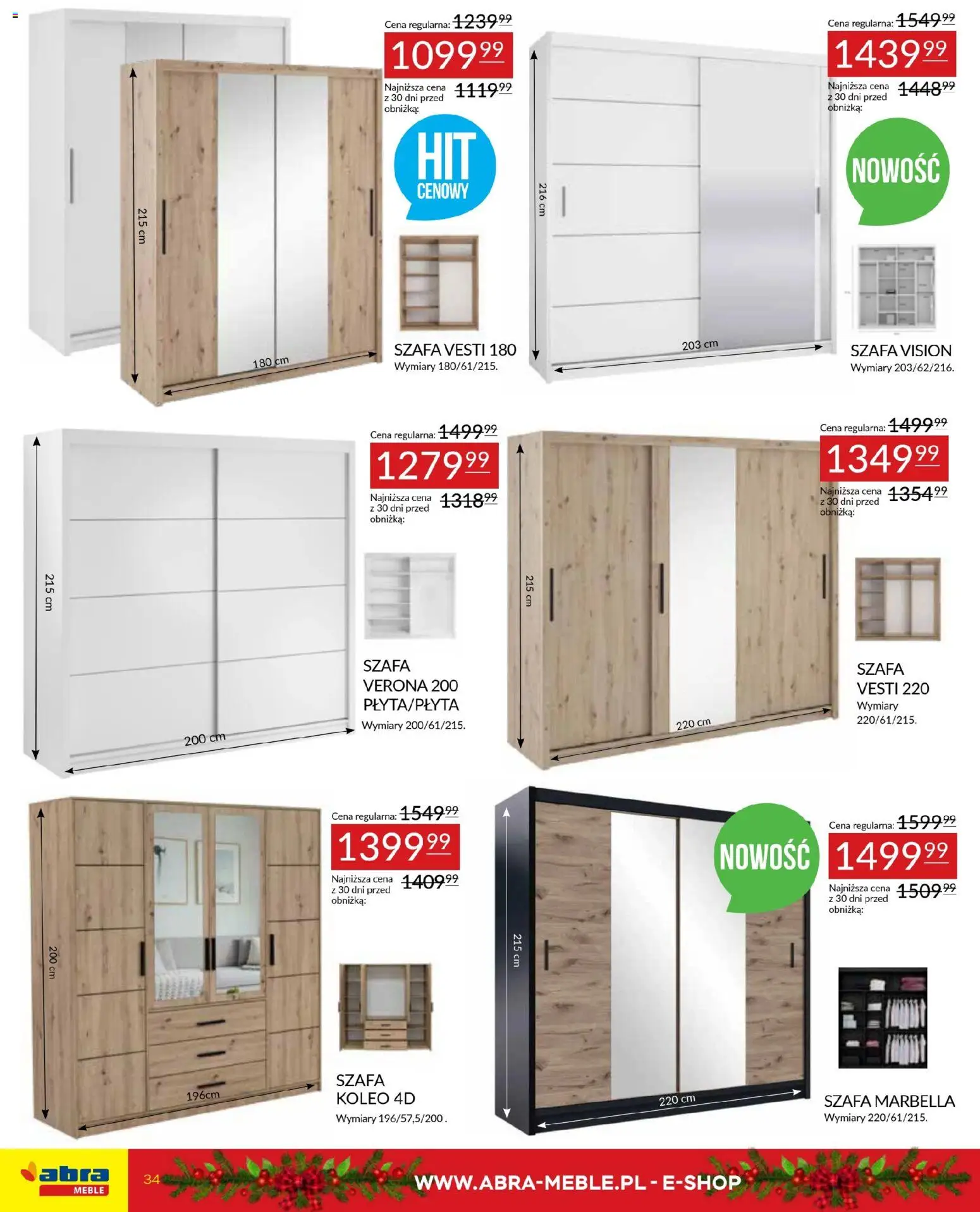 Abra meble Gazetka od 03.12.2025 | Strona: 34 | Produkty: Szafa