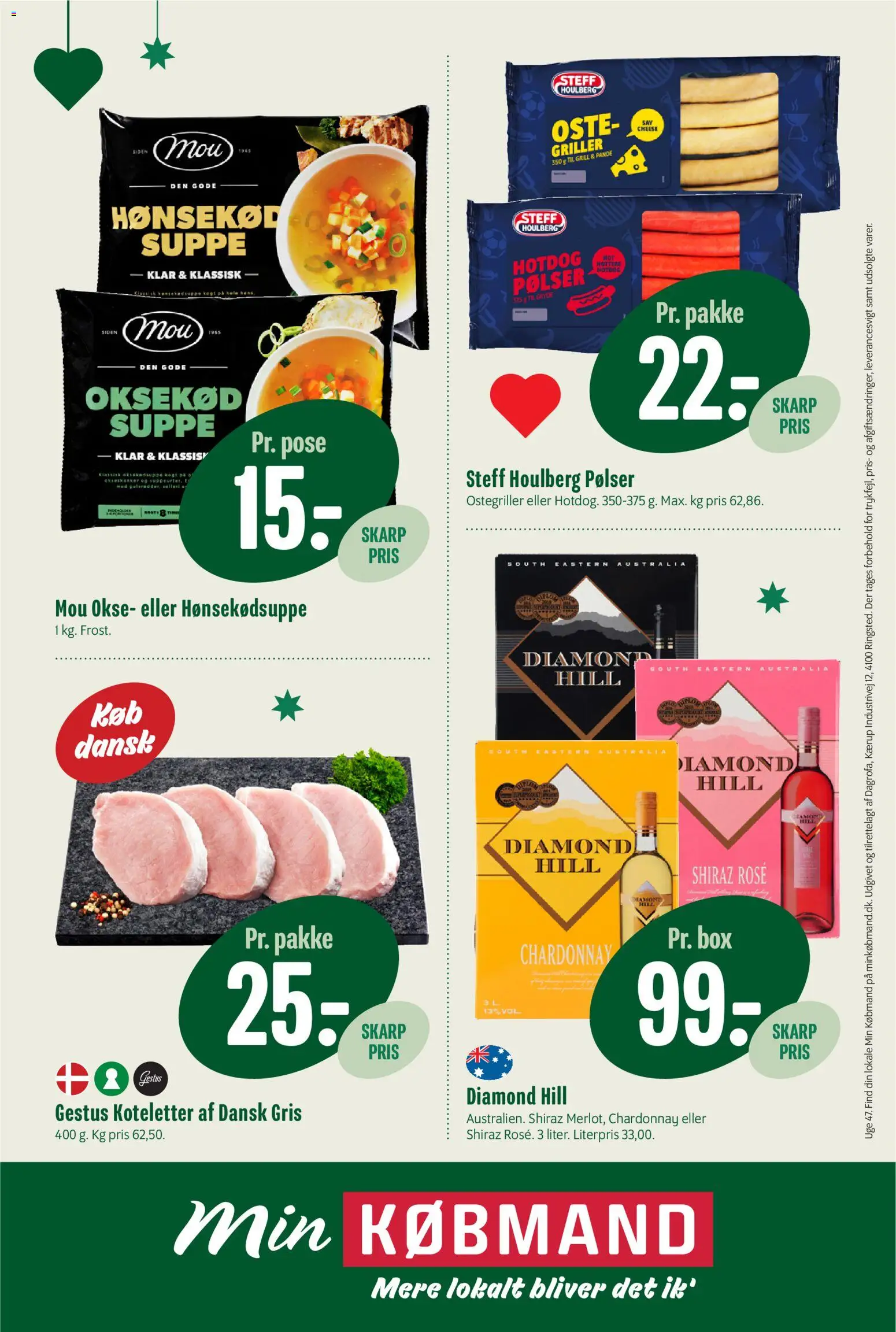 Min Købmand tilbudsavis – gyldig fra 14.11.2025 | Side: 17 | Produkter: Pølser, Te, Koteletter, Oksekød