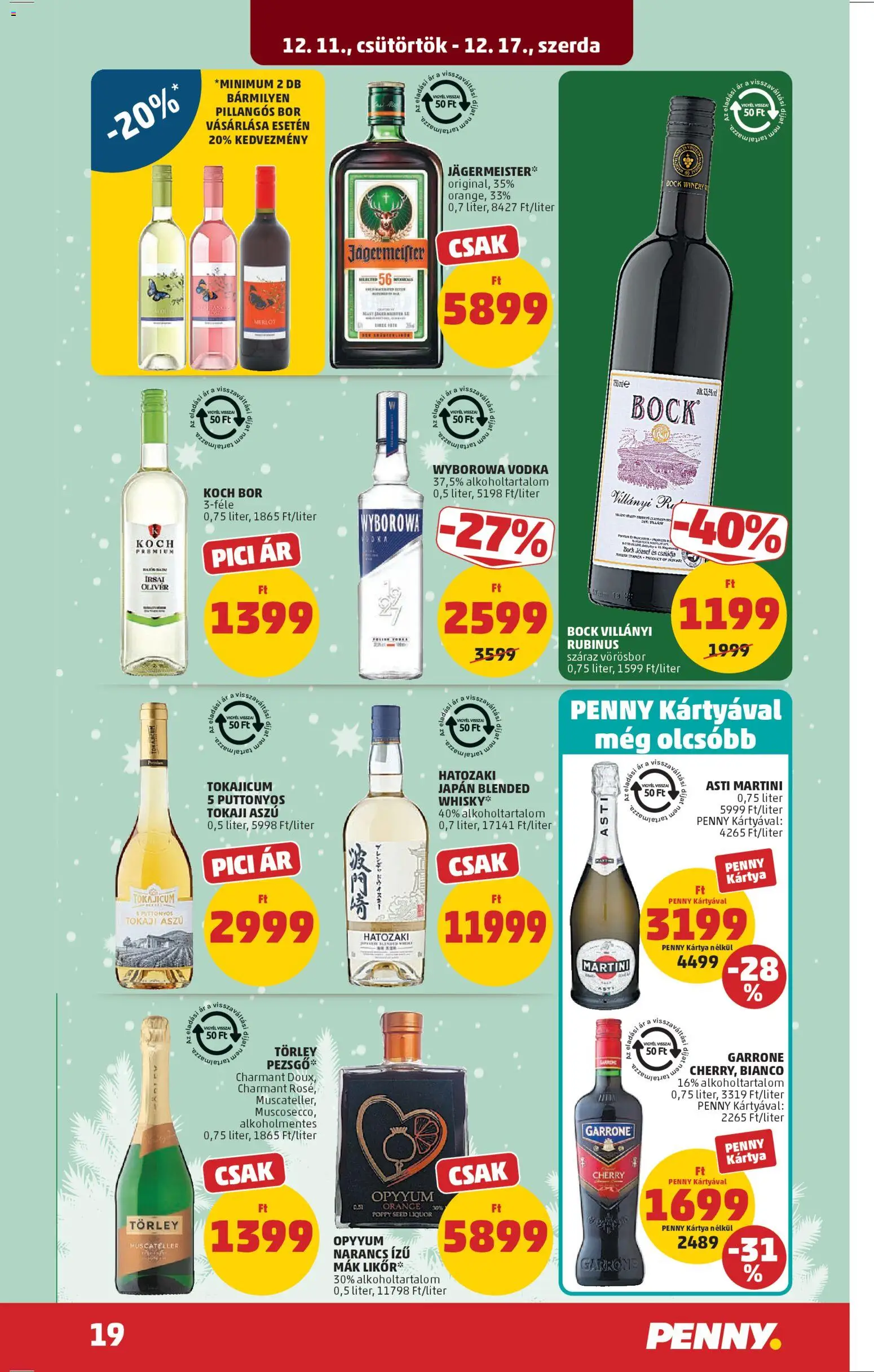 PENNY akciós ujság - amely érvényes a következő dátumtól: 11.12.2025 | Oldal: 23 | Termékek: Bor, Narancs, Likőr, Vodka