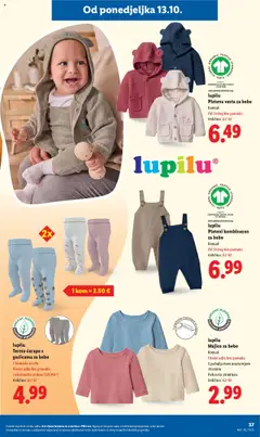 lupilu Termo čarape s gaćicama za bebe, 2 komada u setu. Visoki udio bio pamuka i elastansko vlakno (LYCRA®). Veličine: 62-92 - Pregled kataloga iz trgovine Lidl, vrijedi od 13.10.2025 | Stranica: 37