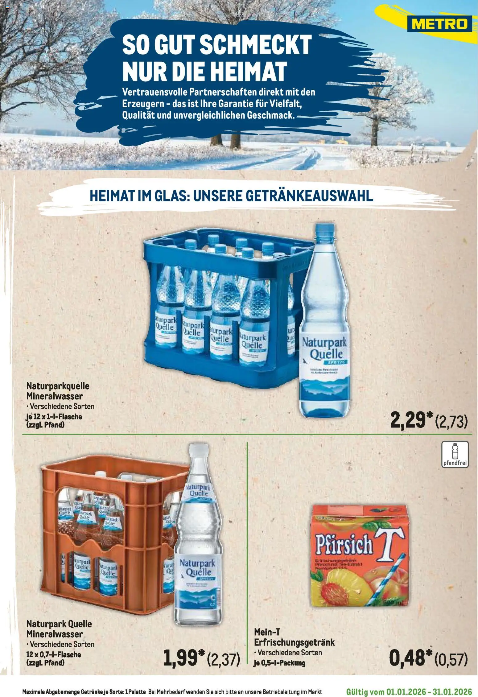 Metro  Regionaler Flyer – gültig ab 01.01.2026 | Seite: 119 | Produkte: Mineralwasser, Pfirsich
