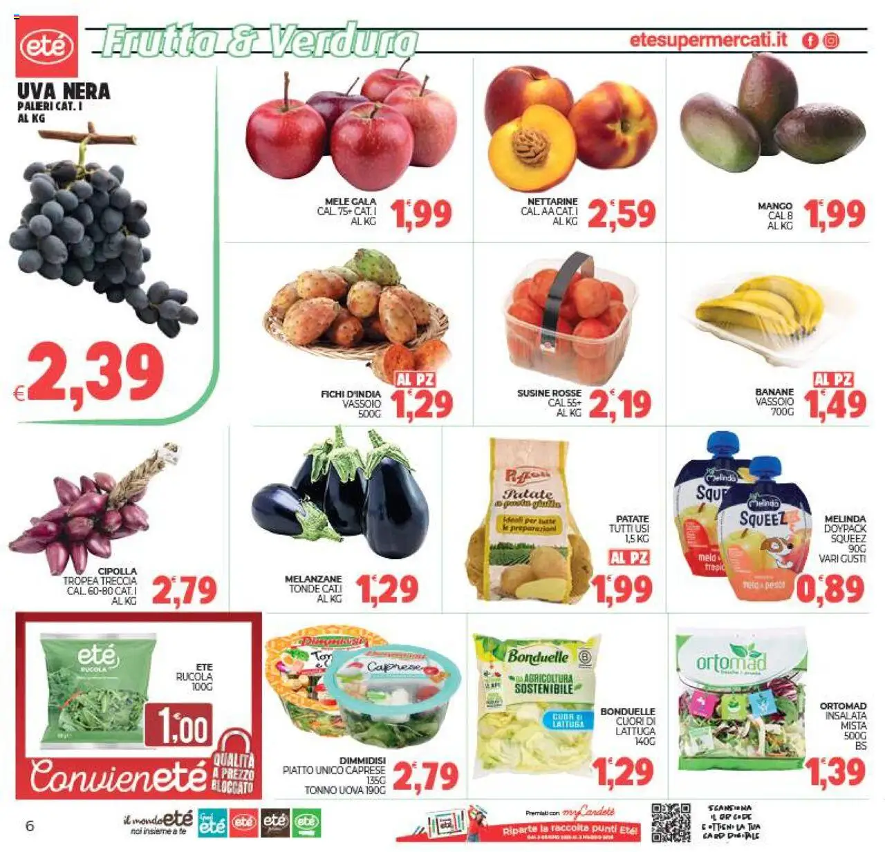 Volantino Eté del 19.08.2025 | Pagina: 6 | Prodotti: Insalata, Mango, Uva, Susine