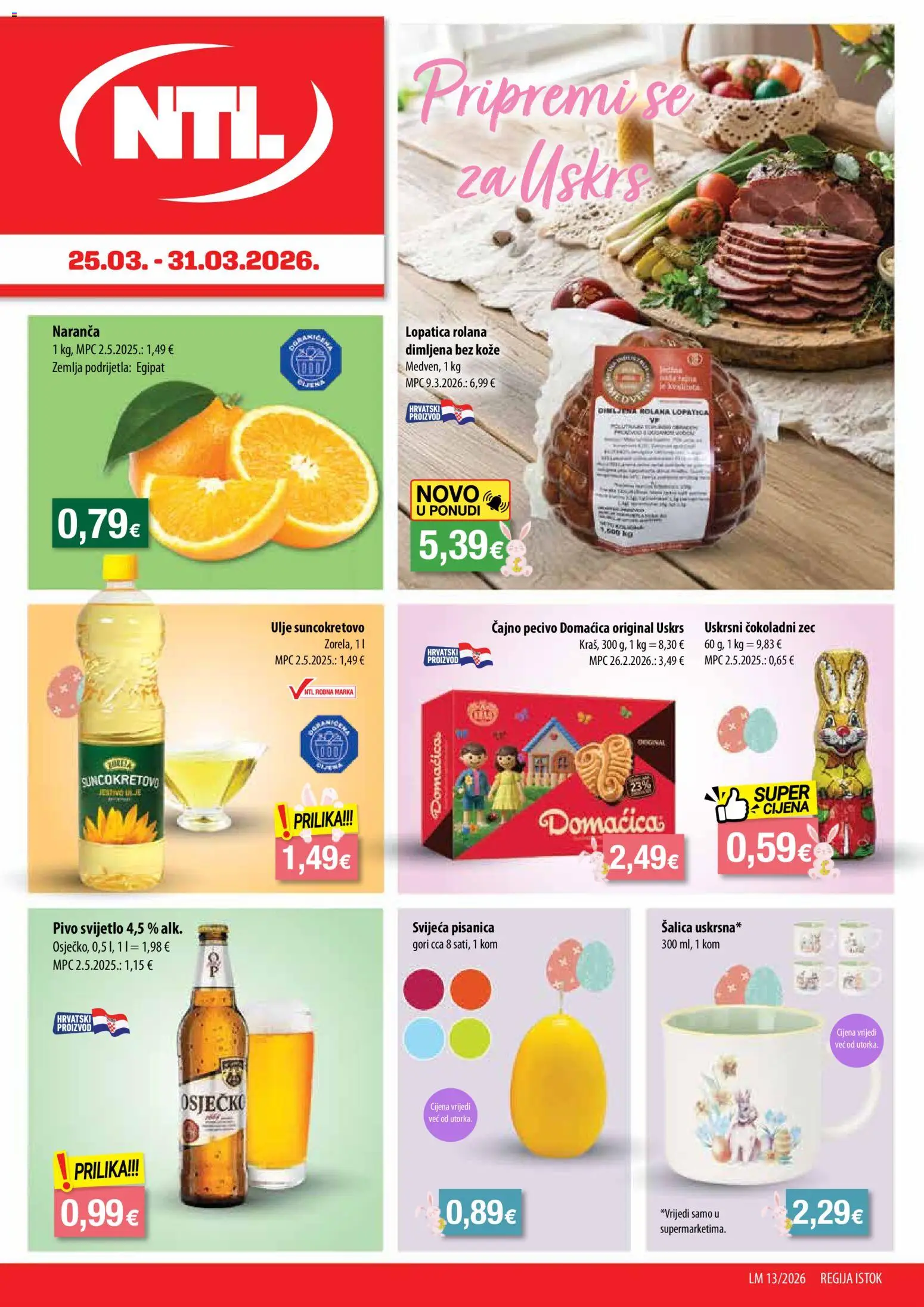 NTL katalog | vrijedi od 25.03.2026 | Stranica: 1 | Proizvodi: Ulje, Pivo, Šalica, Pecivo