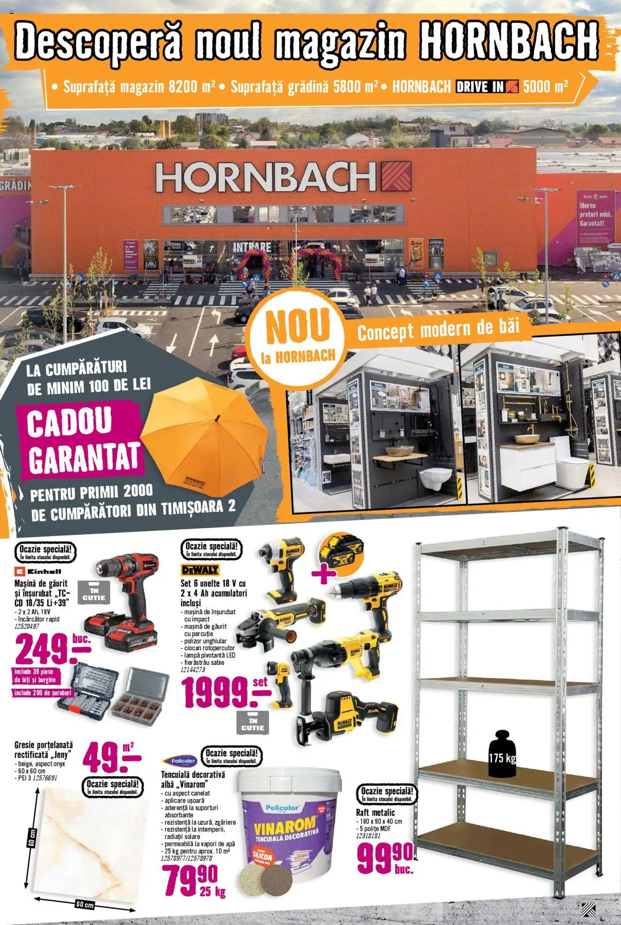 Noul catalog Hornbach – valabil de la 01.10.2025 | Pagină: 3 | Produse: Ciocan rotopercutor, Gresie, Babak, Cutie