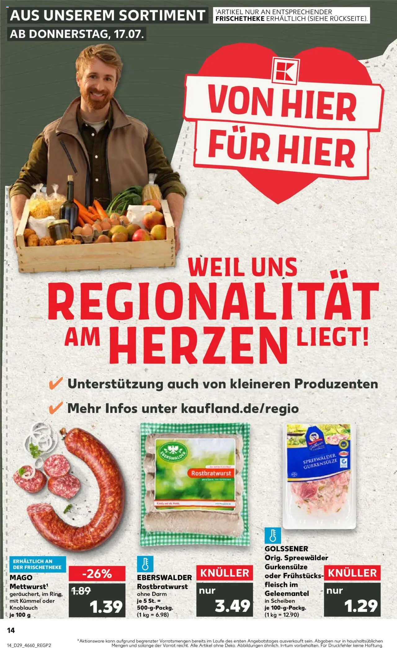 Kaufland prospekt Frankfurt (Oder)	 - gültig ab dem 17.07.2025 | Seite: 14 | Produkte: Knoblauch, Fleisch