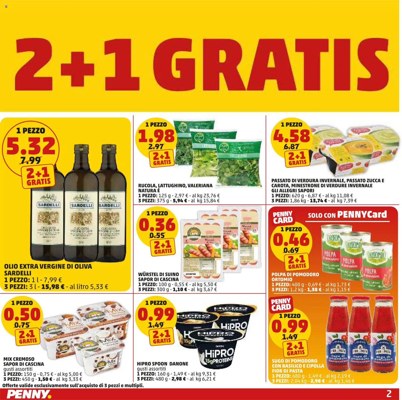 Volantino PENNY del 26.02.2026 | Pagina: 2 | Prodotti: Pomodoro, Olio, Pasta, Wurstel