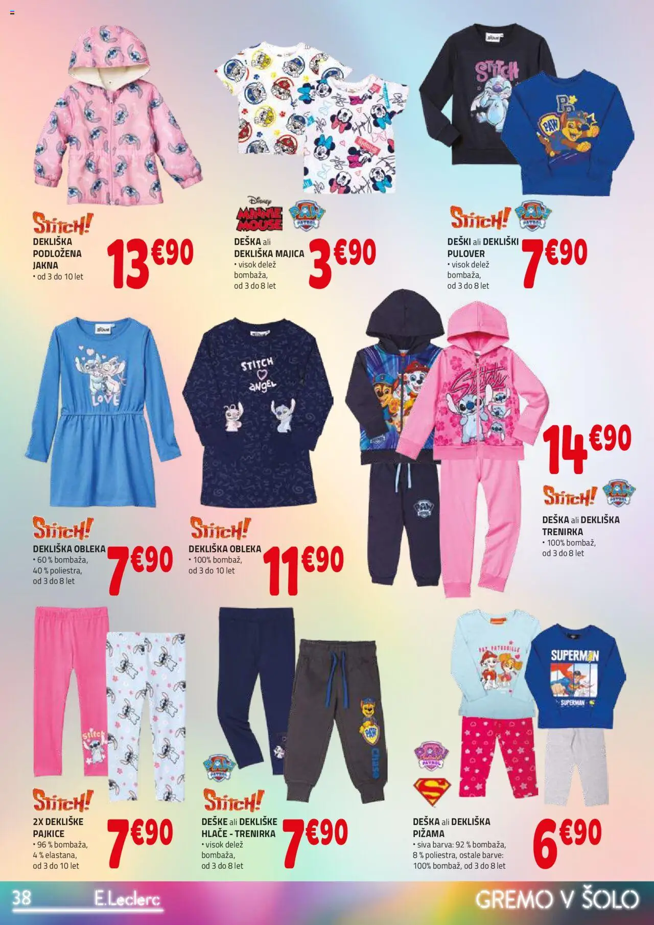 E.leclerc katalog │ velja od 06.08.2025 | Stran: 38 | Izdelki: Trenirka, Barva, Hlace, Obleka
