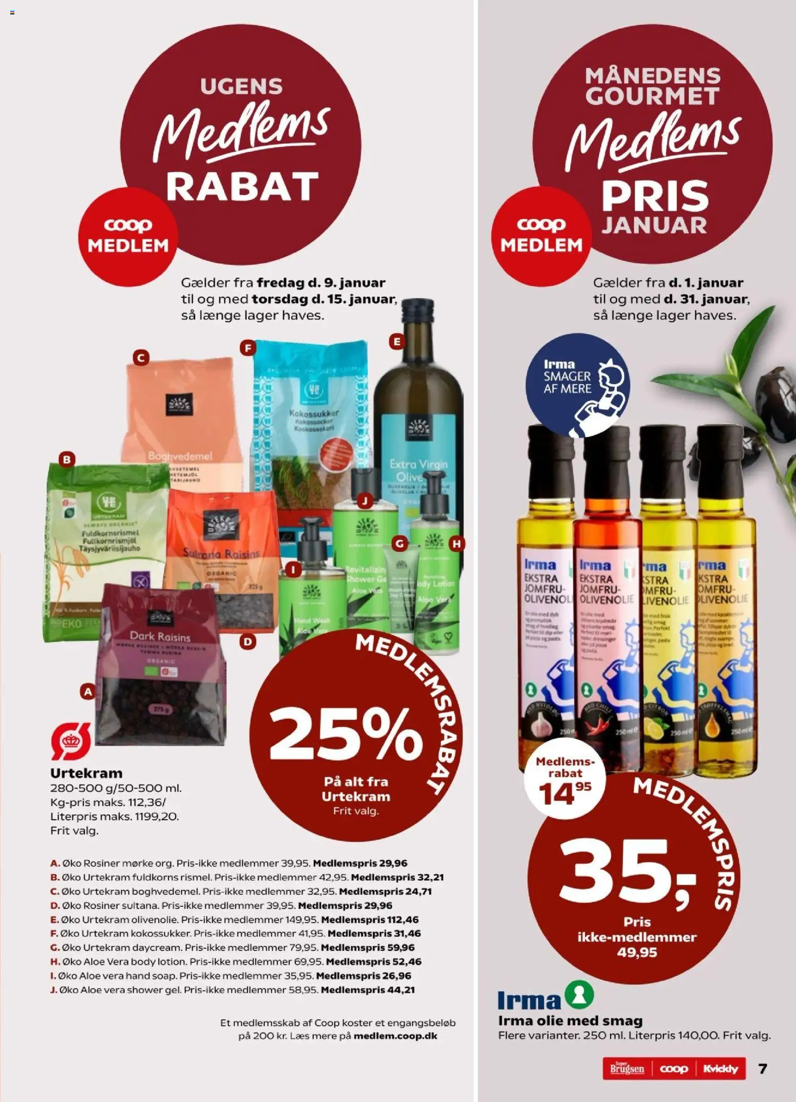 Super Brugsen tilbudsavis – gyldig fra 09.01.2026 | Side: 7 | Produkter: Olie, Rosiner, Olivenolie