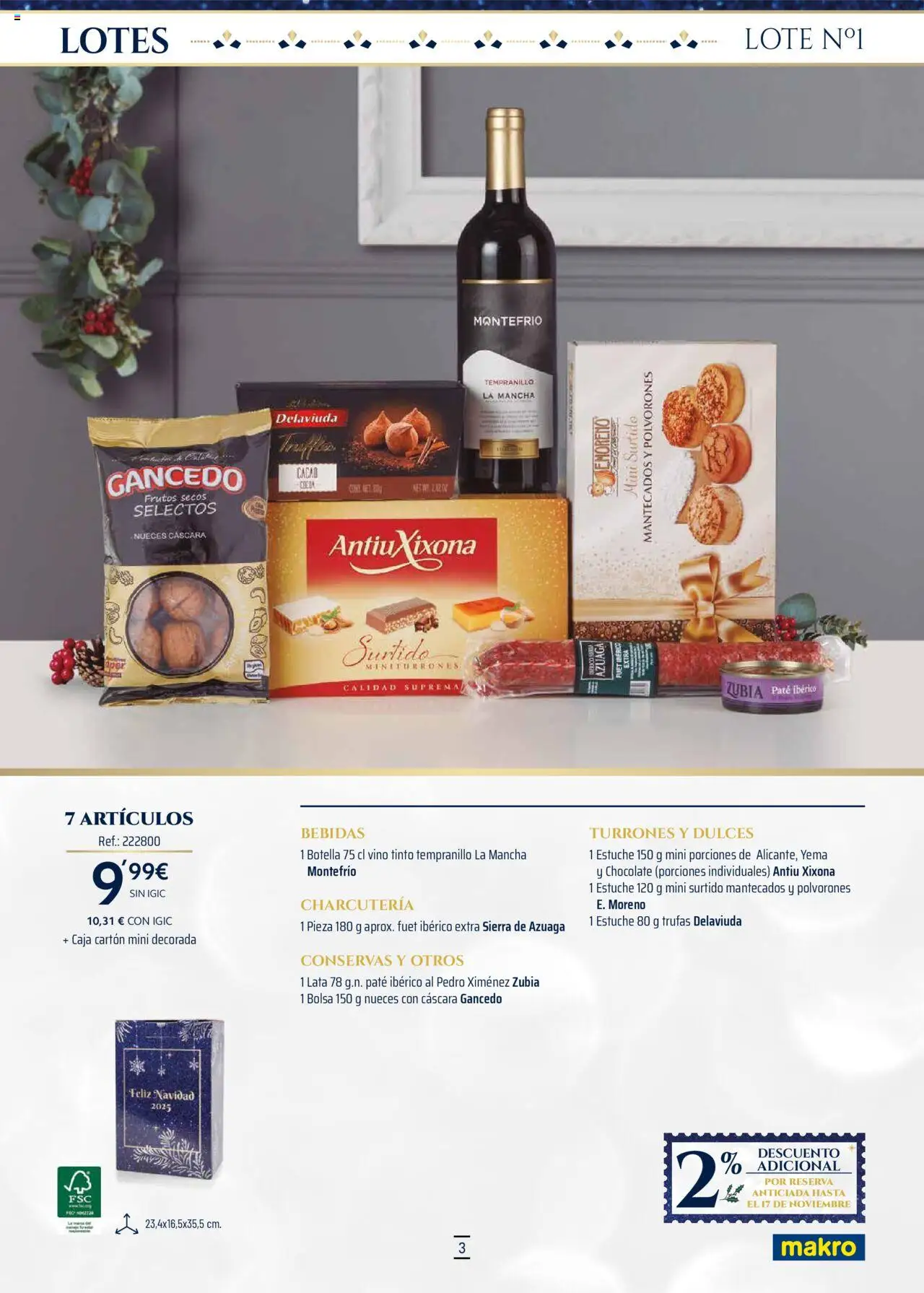 Makro - Lotes y cestas Canarias │ válido desde el 04.10.2025 | Página: 3 | Productos: Vino, Paté, Frutos secos, Bolsa