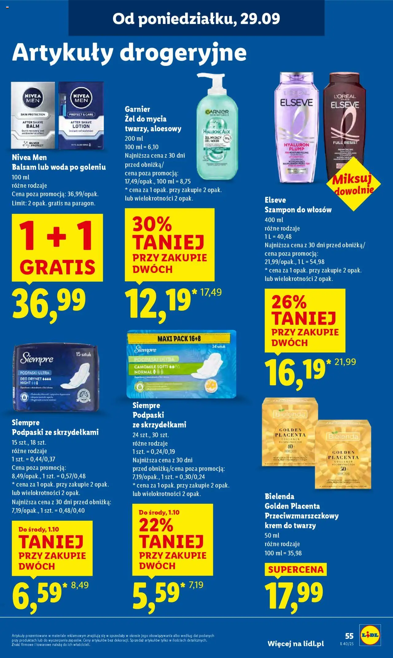 Lidl Gazetka od 29.09.2025 | Strona: 59 | Produkty: Szampon, Lotion, Woda, Krem do twarzy
