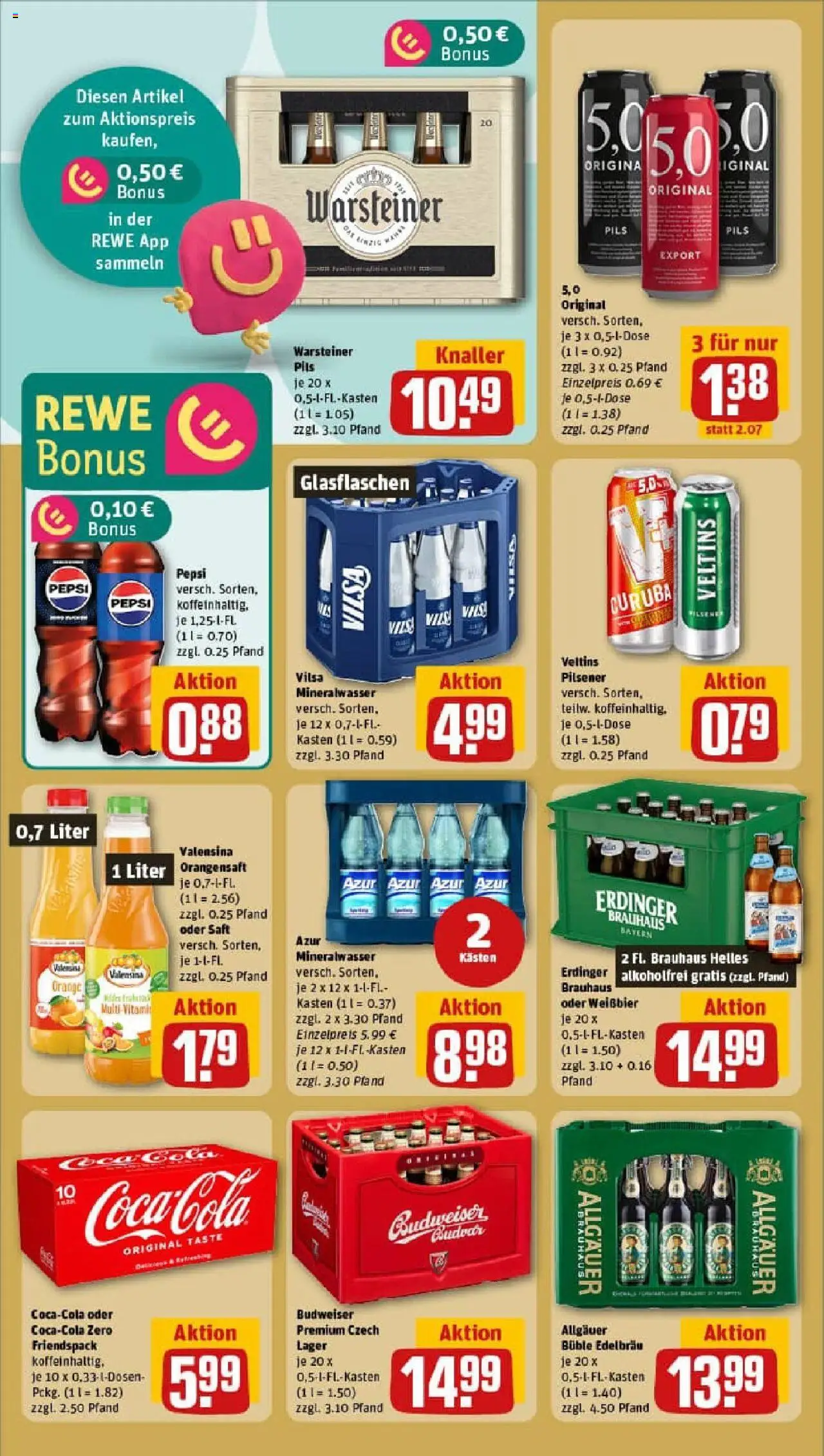 Rewe prospekt Kleinostheim	 – gültig ab 01.09.2025 | Seite: 16 | Produkte: Weißbier, Mineralwasser, Pepsi, Veltins