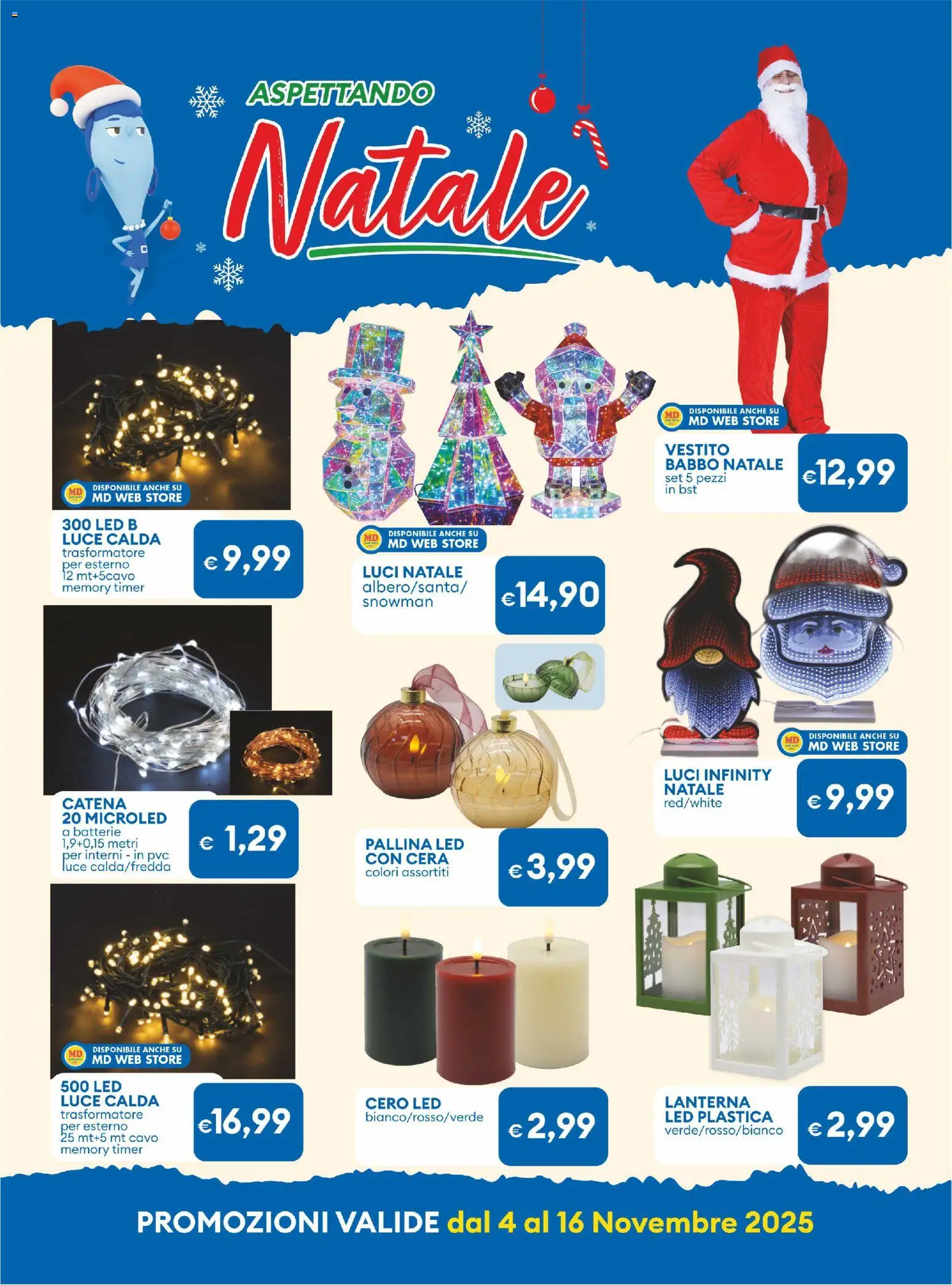 Volantino MD Discount del 04.11.2025 | Pagina: 28 | Prodotti: Lanterna, Vestito, Cavo, Batterie