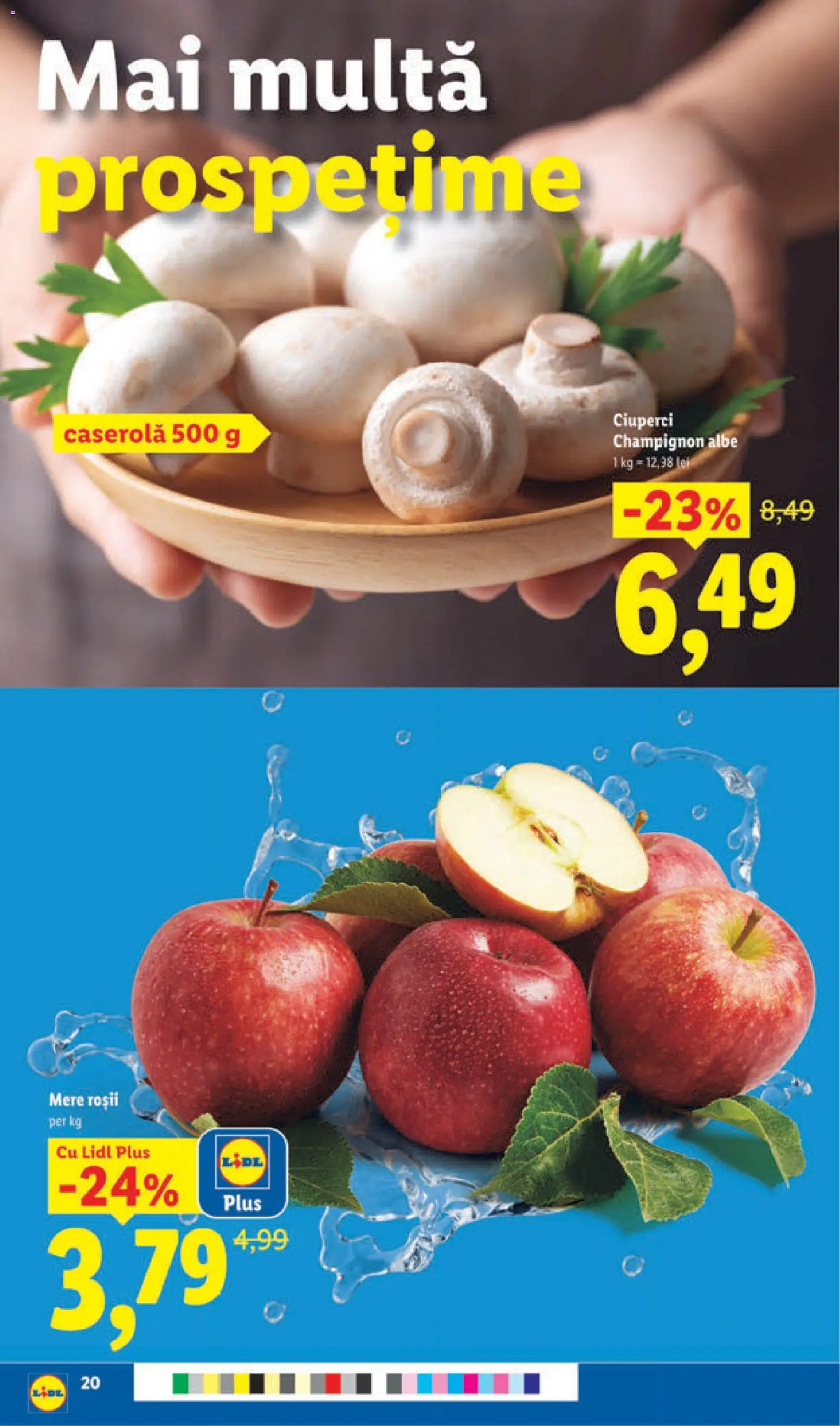 Noul catalog Lidl – valabil de la 16.03.2026 | Pagină: 20 | Produse: Ciuperci, Mere, Roșii