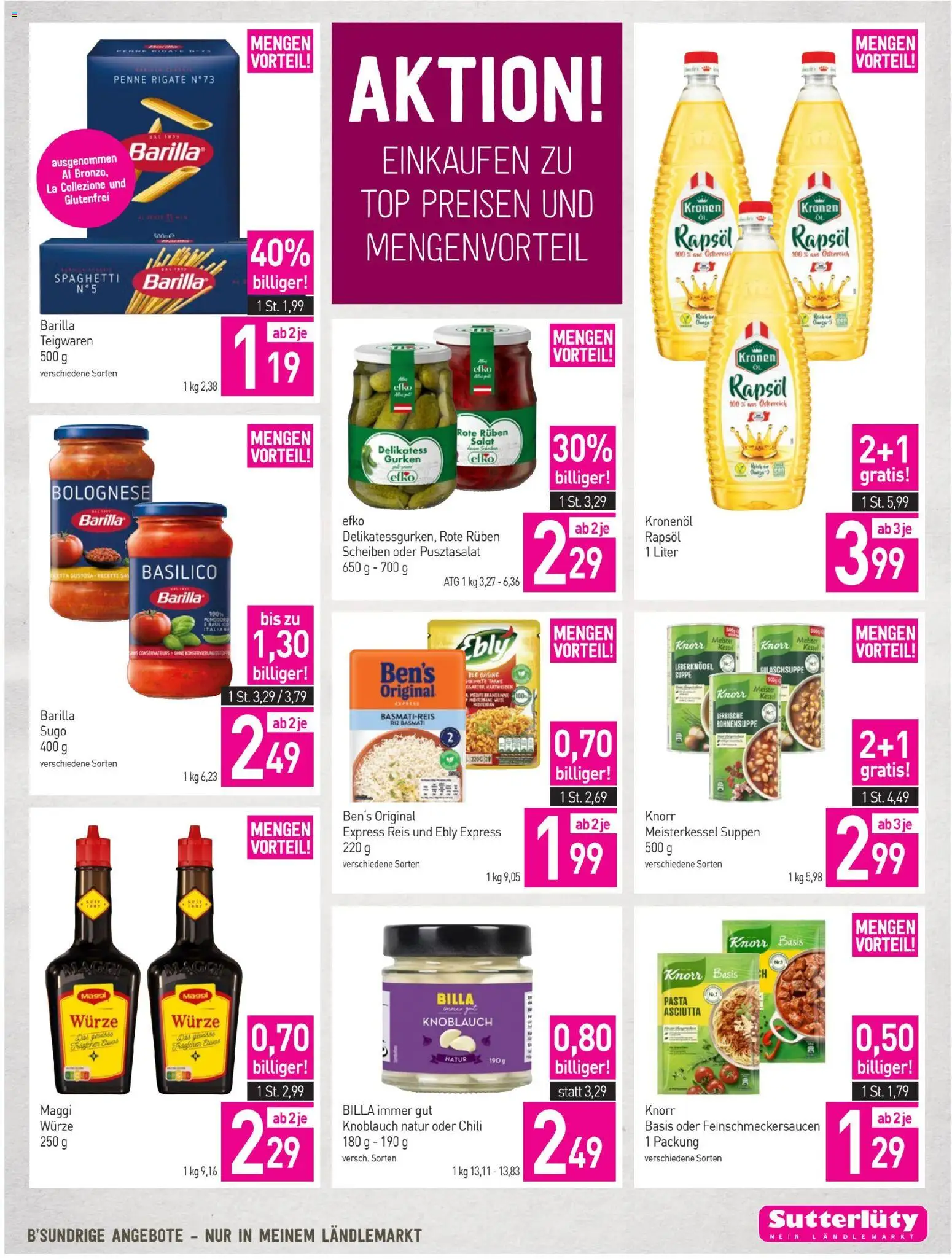 Sutterlüty Flugblatt gültig ab 30.04.2026 | Seite: 17 | Produkte: Pasta, Salat, Chili, Reis