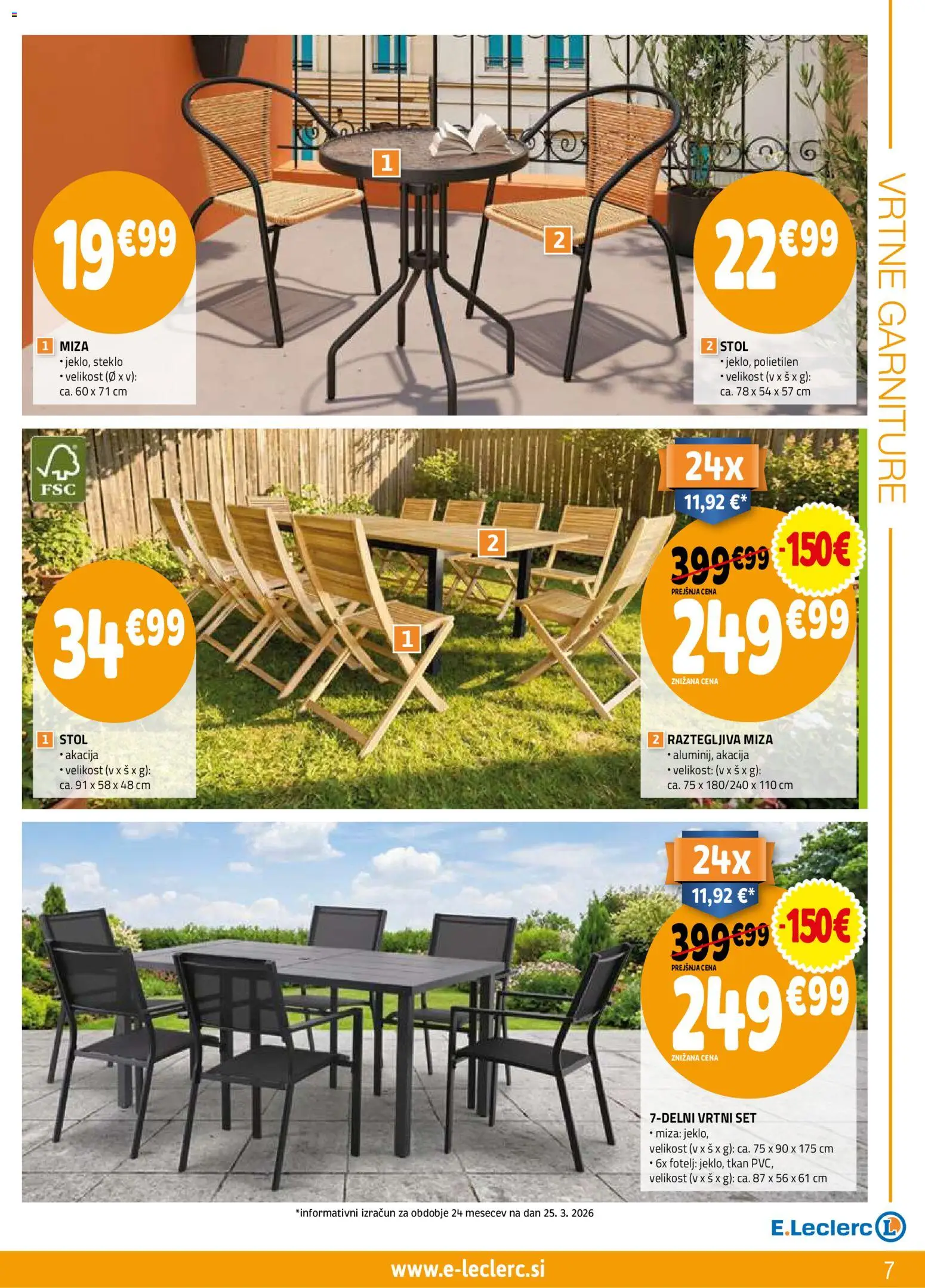 Novi E.leclerc katalog ponudbe – veljaven od 08.04.2026 | Stran: 7 | Izdelki: Fotelj, Miza, Stol