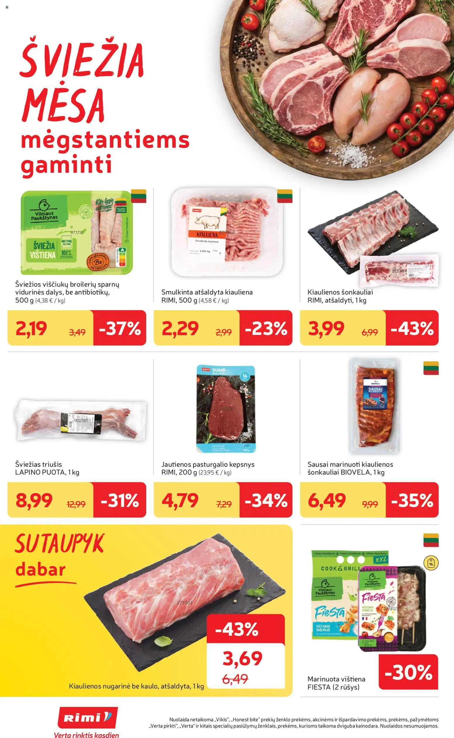 Rimi akcijos nuo 20.01.2026 | Puslapis: 4 | Prekių: Vištienos, Jautienos, Vištiena, Kiauliena