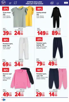 Ofertele Carrefour valabile de la 15.04.2026 | Pagină: 23 | Produse: Trening, Deri ve Tüy Bakımı, Pantaloni, Keşe