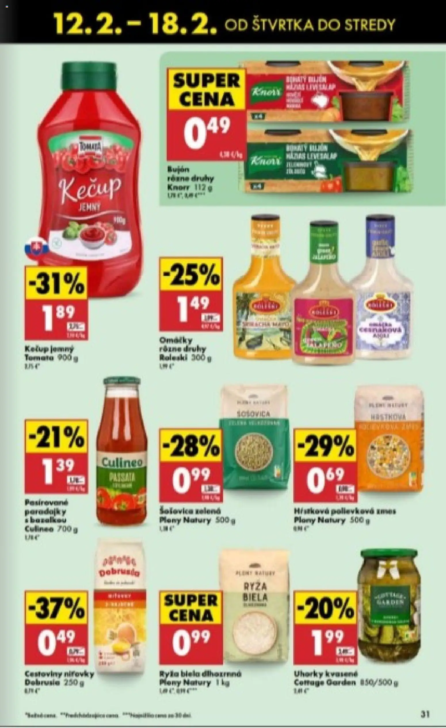 Nové Biedronka akcie – leták je platný od 12.02.2026 | Strana: 31 | Produkty: Paradajky, Ryža, Cestoviny, Kečup