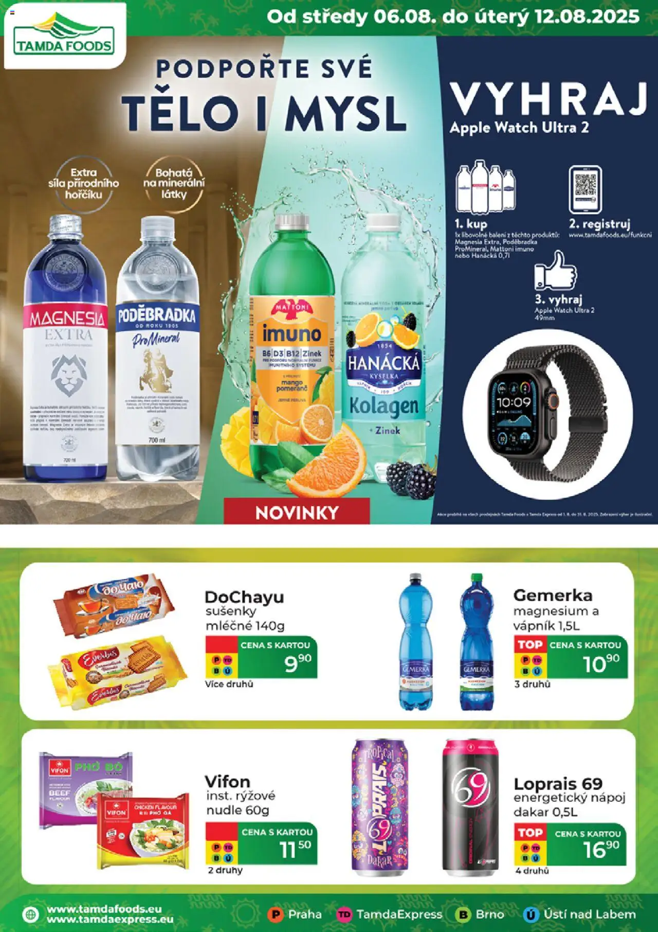 Tamda Foods leták od 06.08.2025 | Strana: 1 | Produkty: Mango, Gemerka, Poděbradka, Energetický nápoj