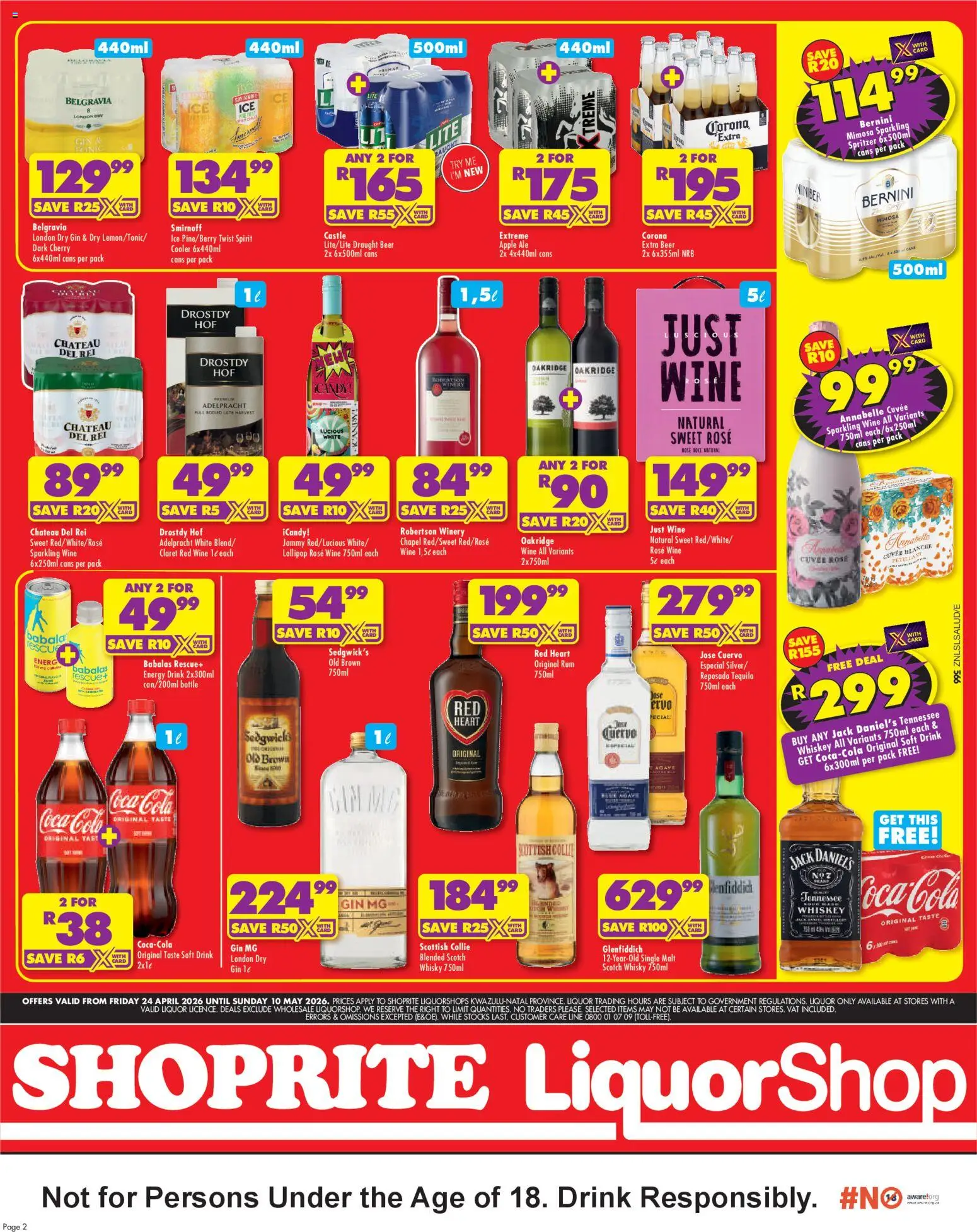 New Shoprite catalogue – valid from 24.04.2026 | Page: 2 | Products: Alicate de unhas, Wine, Beer, Whiskey