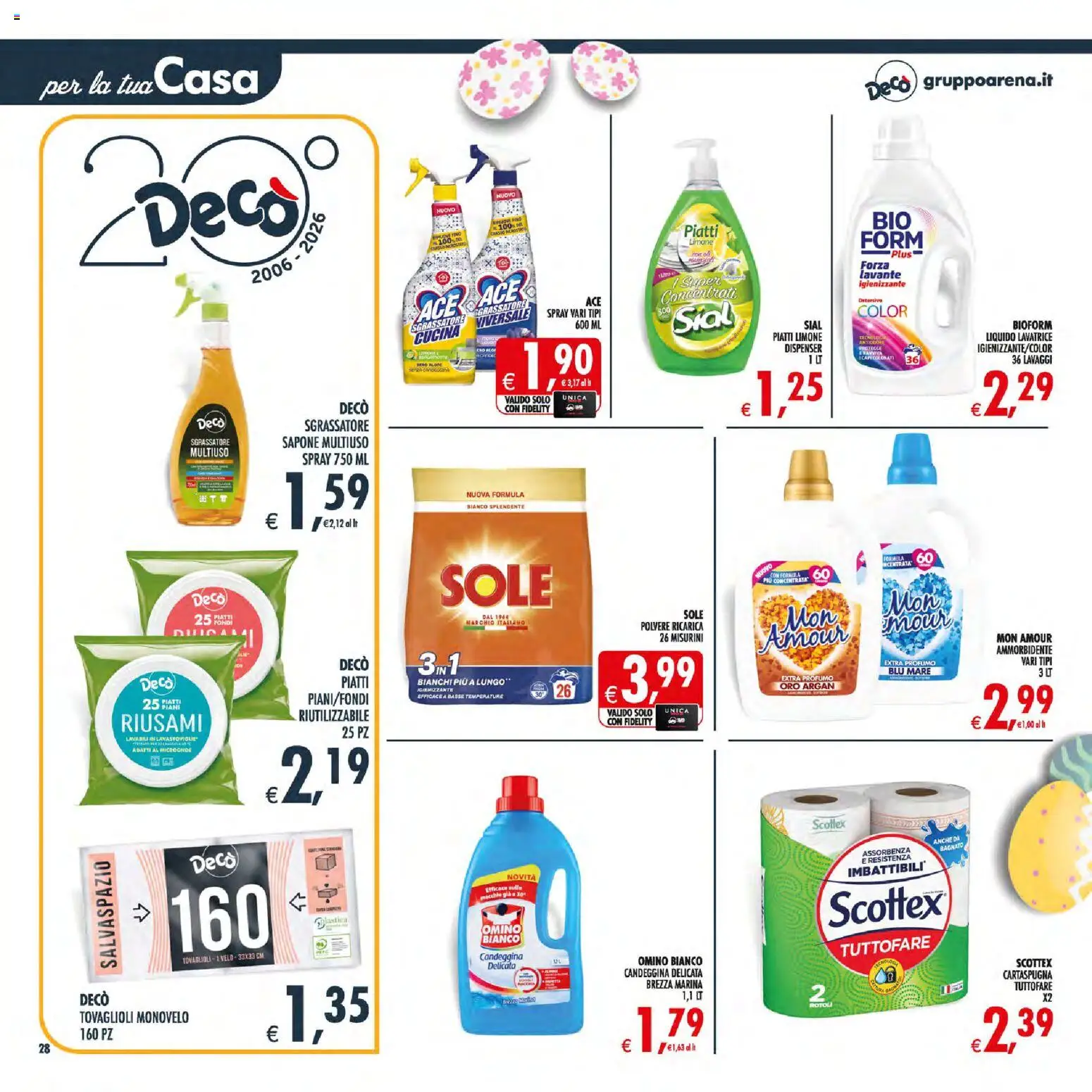 Volantino Decò del 27.03.2026 | Pagina: 28 | Prodotti: Sapone, Candeggina, Limone, Lavatrice