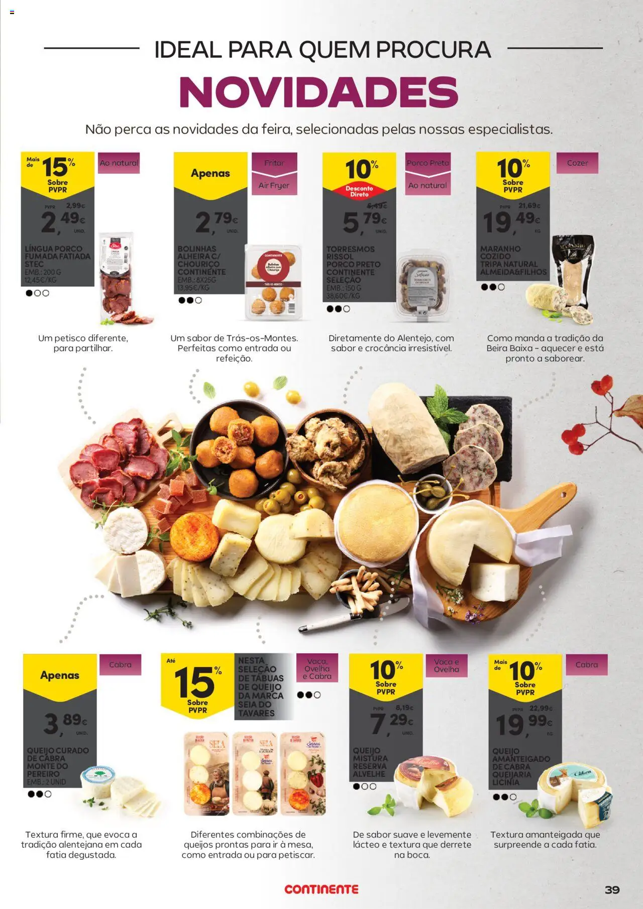 Continente - Vinhos, Enchidos e Queijos: A vida passa a comer com uma boa petiscada │ válido de 23.09.2025 | Página: 39 | Produtos: Air fryer, Queijo, Chouriço, Alheira
