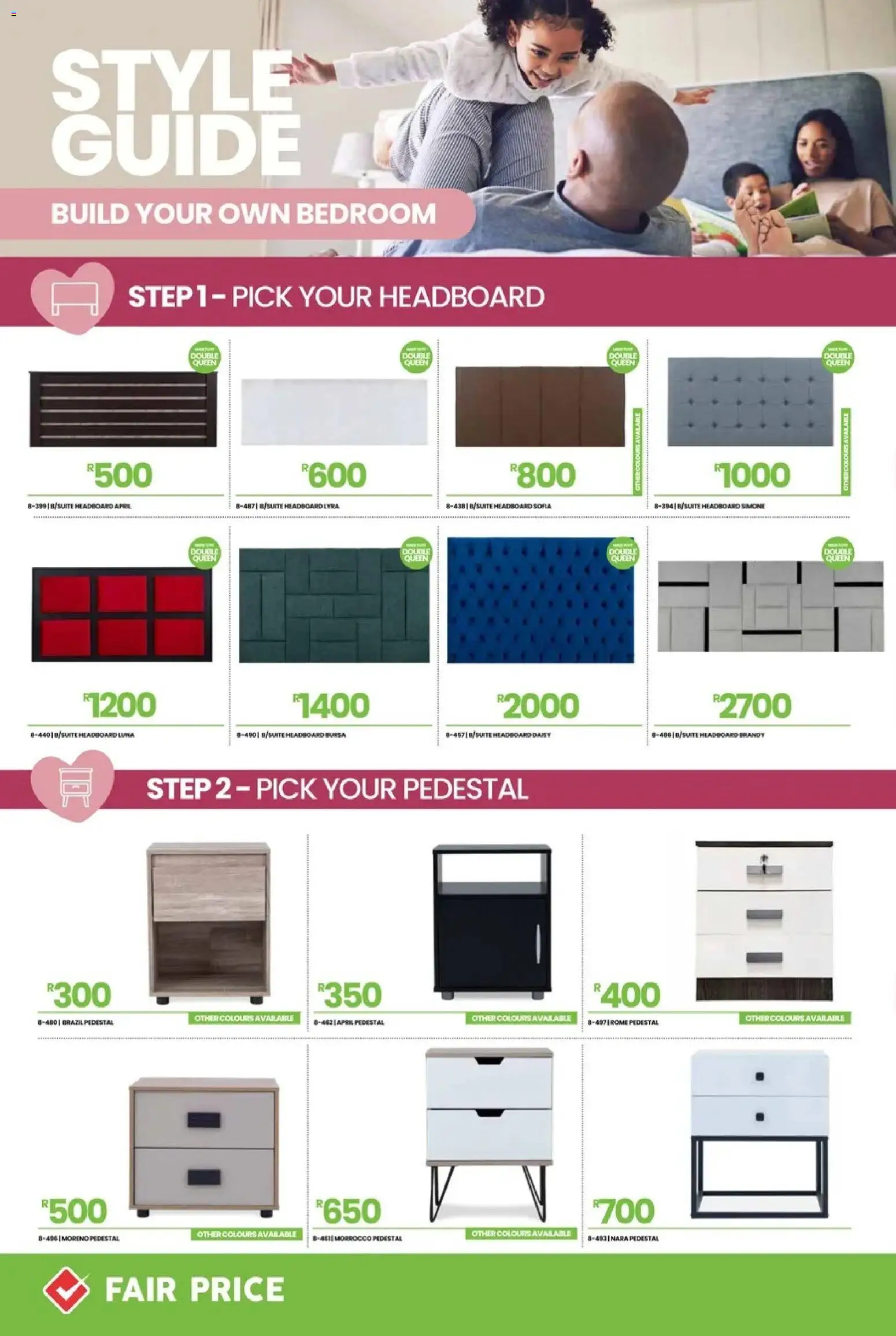 New Fair Price catalogue – valid from 01.02.2026 | Page: 16 | Products: Pedestal, Headboard, Brandy