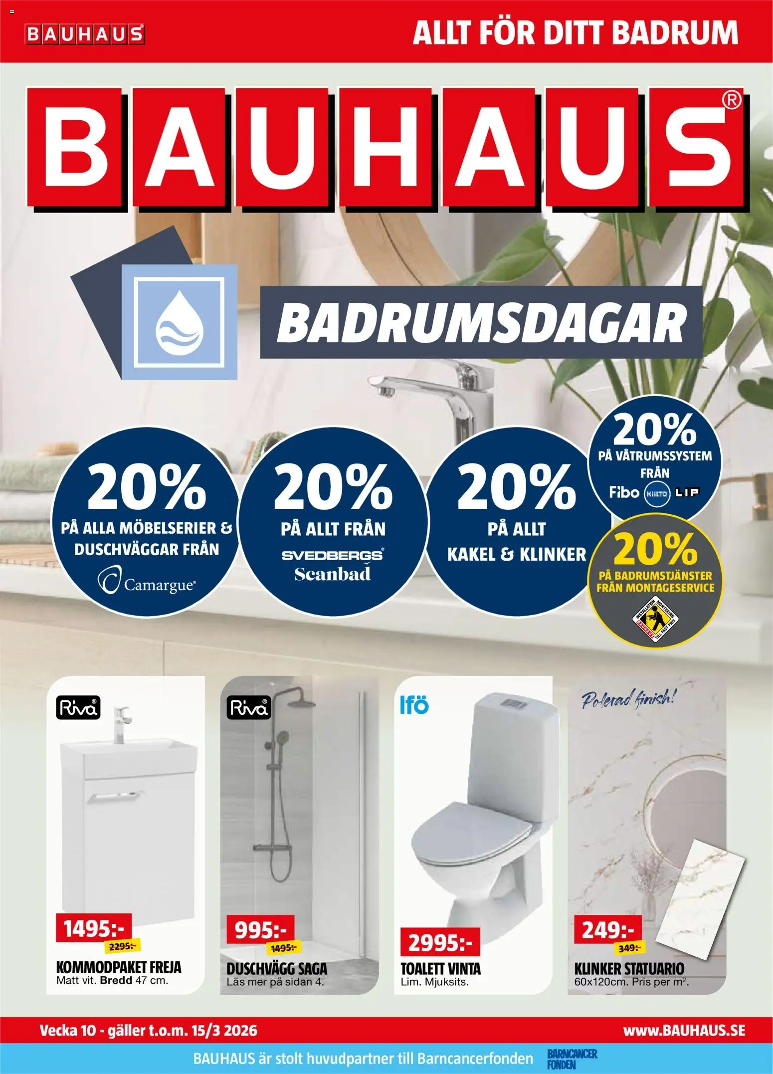 Bauhaus reklamblad aktuell från 01.03.2026 | Sida: 1 | Produkter: Galler, Toalett