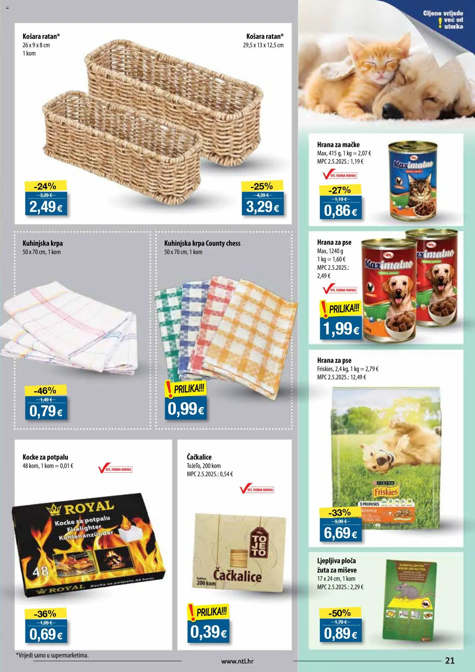 NTL katalog | vrijedi od 29.10.2025 | Stranica: 21 | Proizvodi: Kocke za potpalu, Košara, Hrana za pse, Hrana za mačke