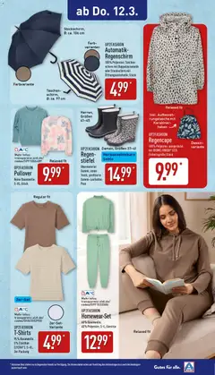 Aldi Ausblick ab 09.03.2026 gültig | Seite: 8 | Produkte: Up2fashion, Pullover, Stiefel, Regenschirm