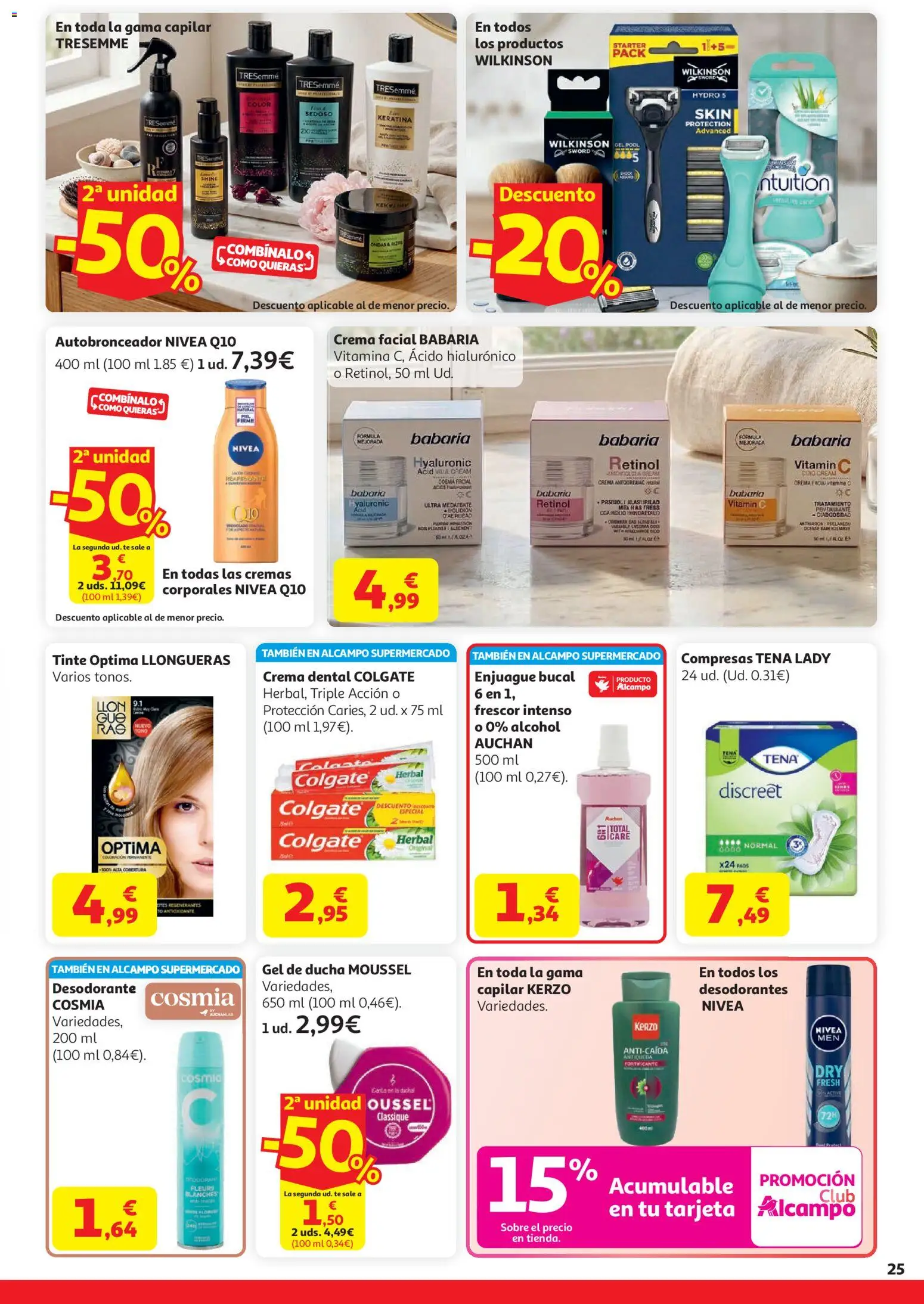 Alcampo HG Unico │ válido desde el 07.04.2026 | Página: 25 | Productos: Crema facial, Crema, Γλυφιτζούρι, Ducha