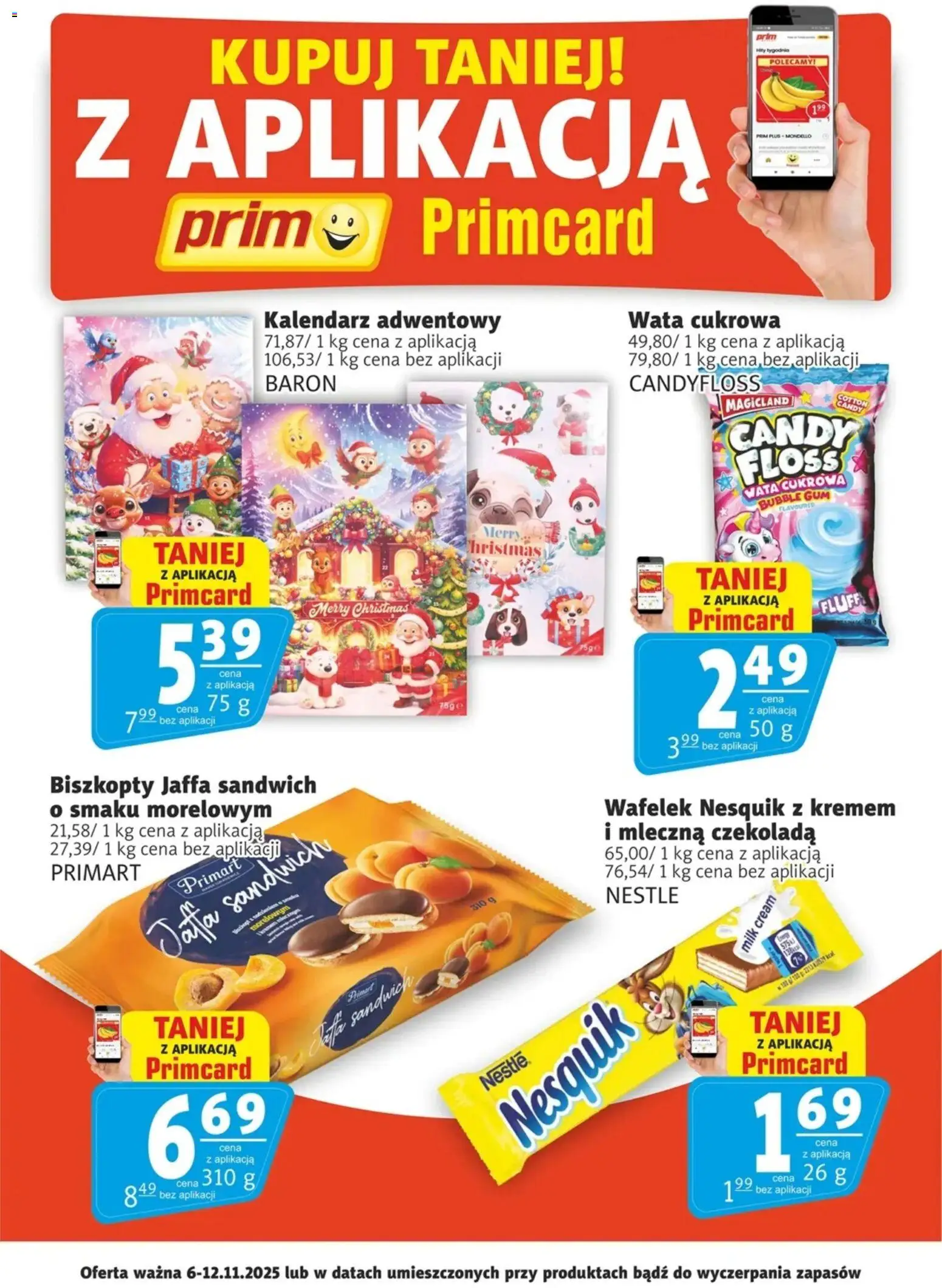 Prim Market Promocje - Primcard od 06.11.2025 | Strona: 2 | Produkty: Kalendarz adwentowy, Kalendarz, Sandwich, Czekolada