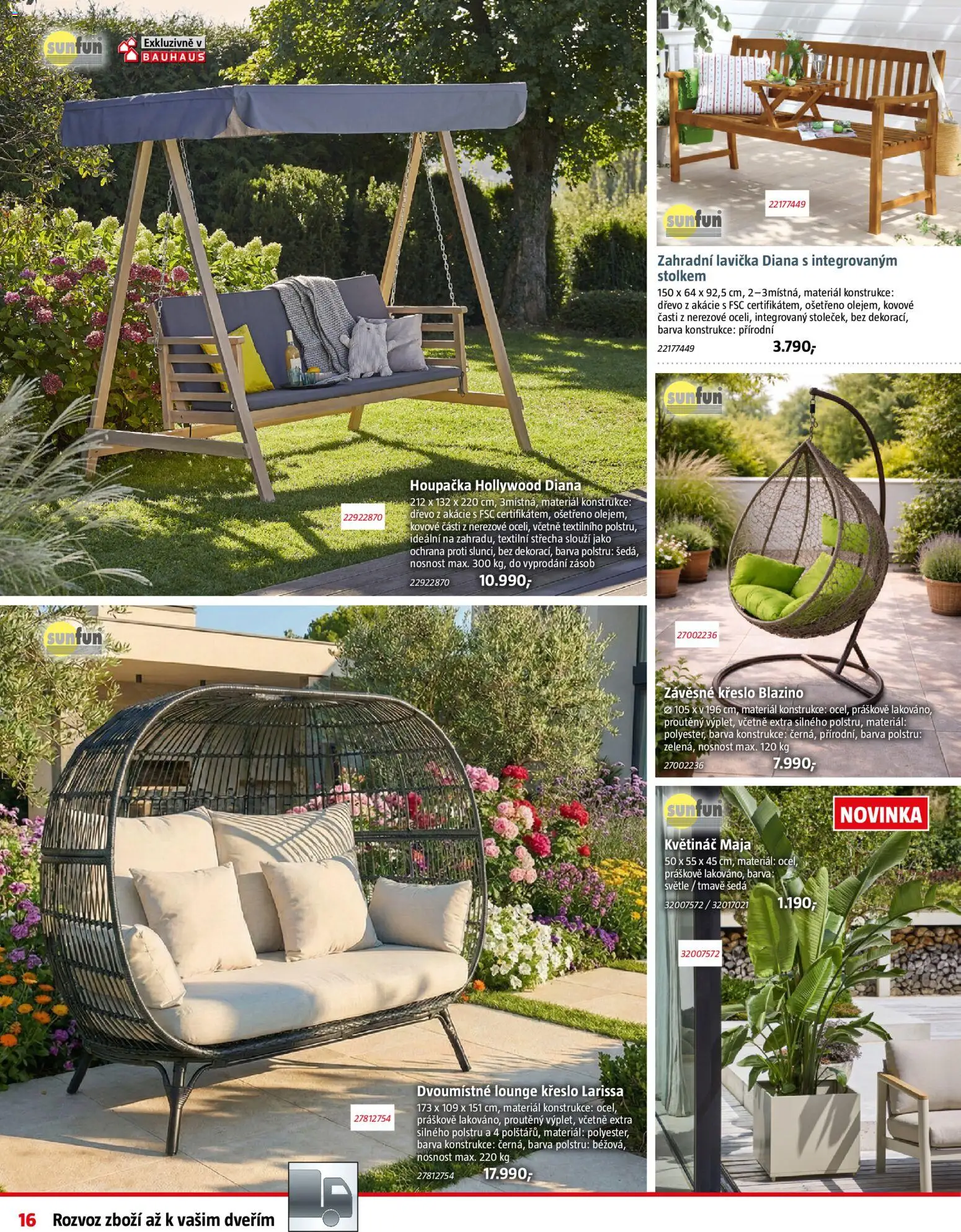 Bauhaus leták od 02.04.2026 | Strana: 16 | Produkty: Houpačka, Křeslo, Květináč