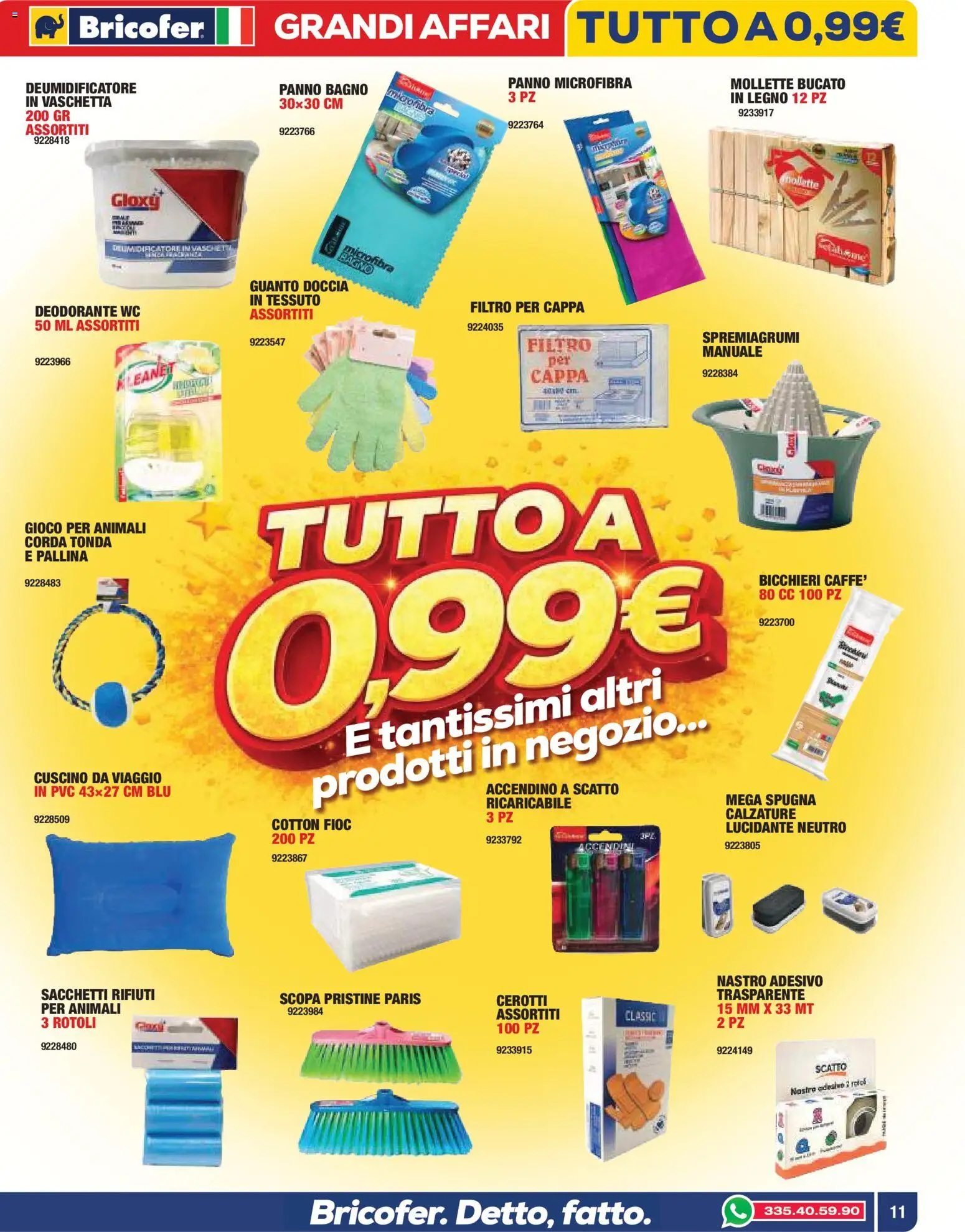 Volantino Bricofer del 09.04.2026 | Pagina: 11 | Prodotti: Deodorante, Nastro adesivo, Spremiagrumi, Doccia