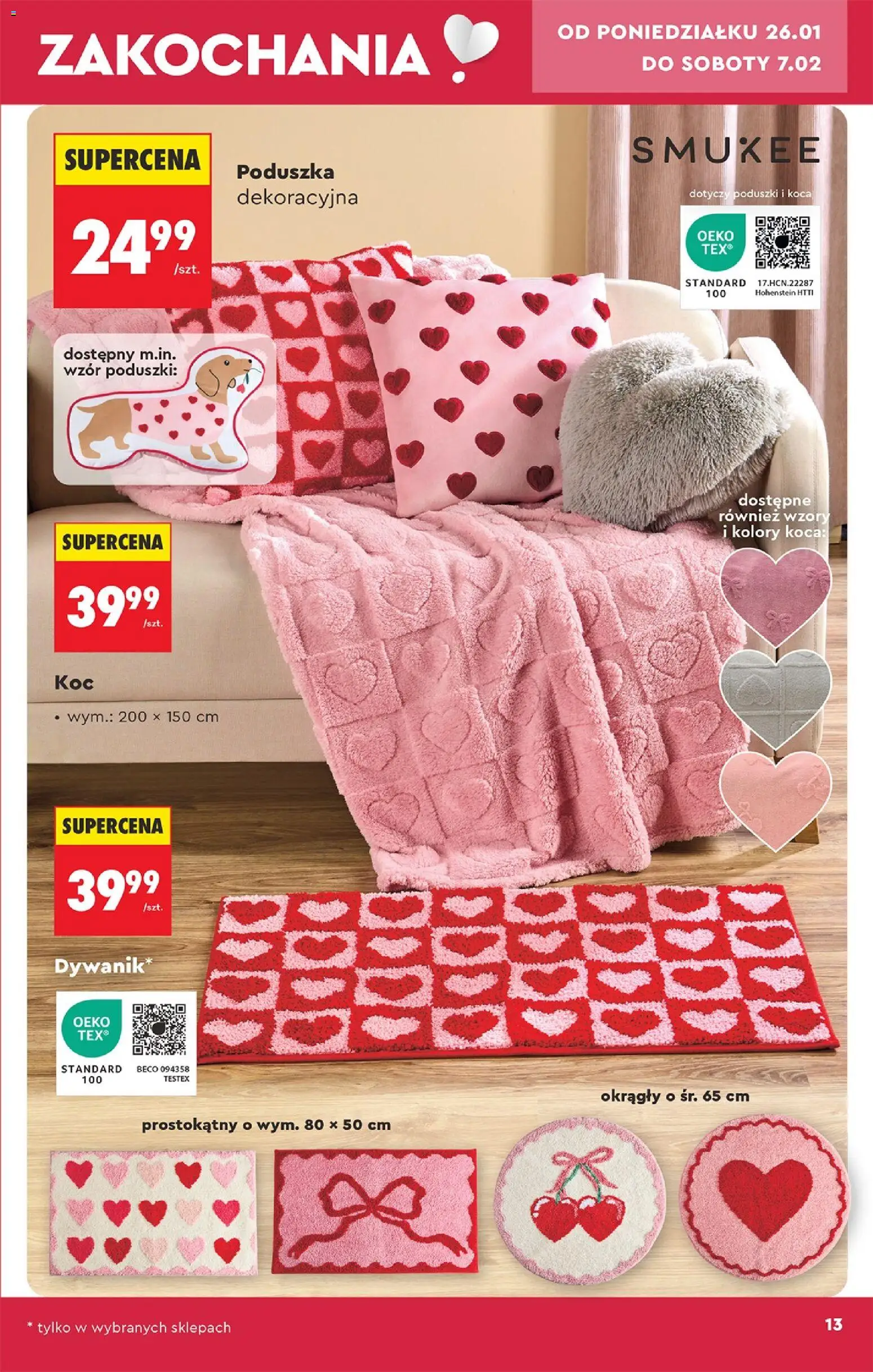 Biedronka gazetka - Hity i inspiracje od 24.01.2026 | Strona: 15 | Produkty: Poduszka, Koc