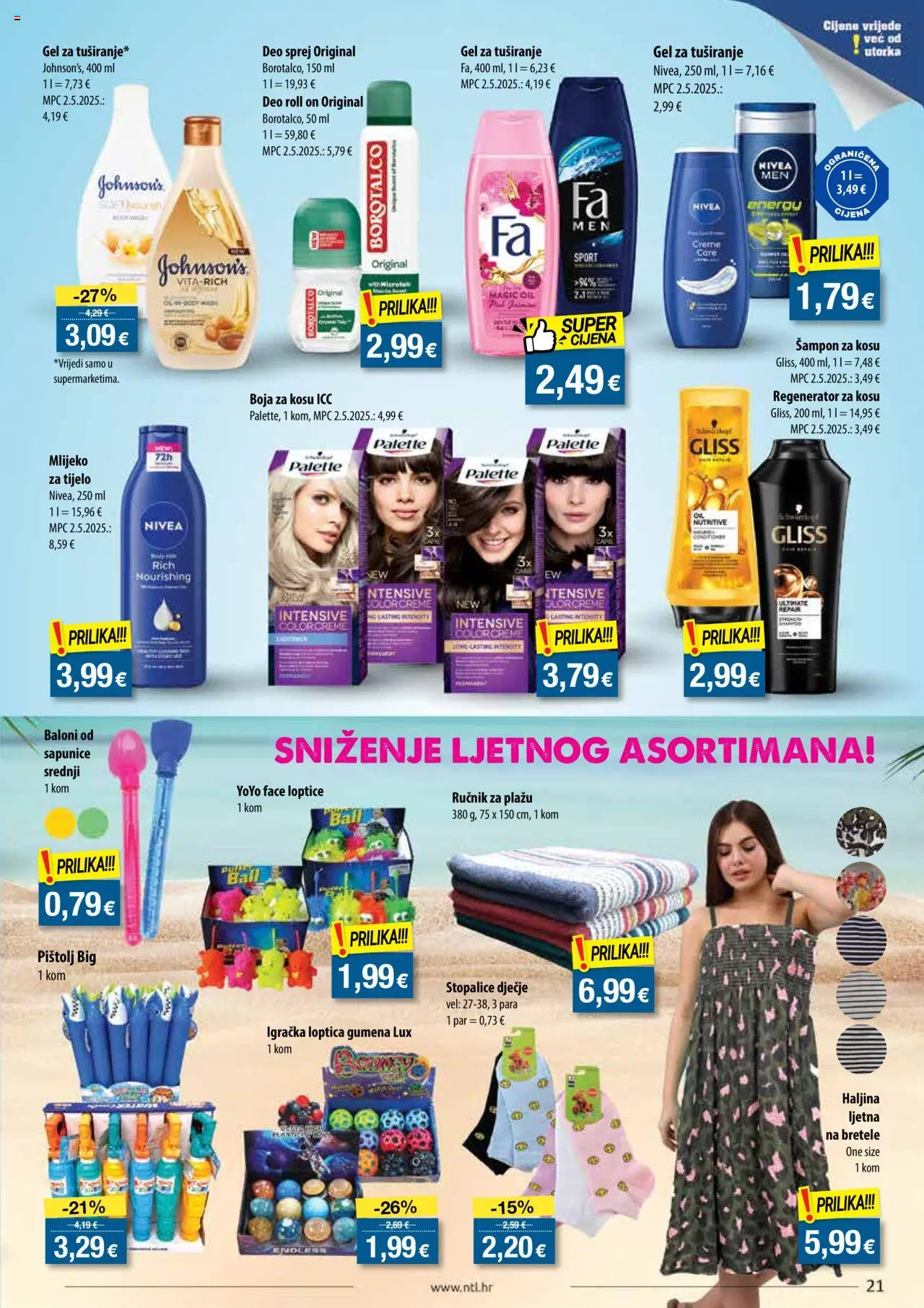 NTL katalog | vrijedi od 30.07.2025 | Stranica: 21 | Proizvodi: Regenerator za kosu, Boja za kosu, Gel za tuširanje, Borotalco