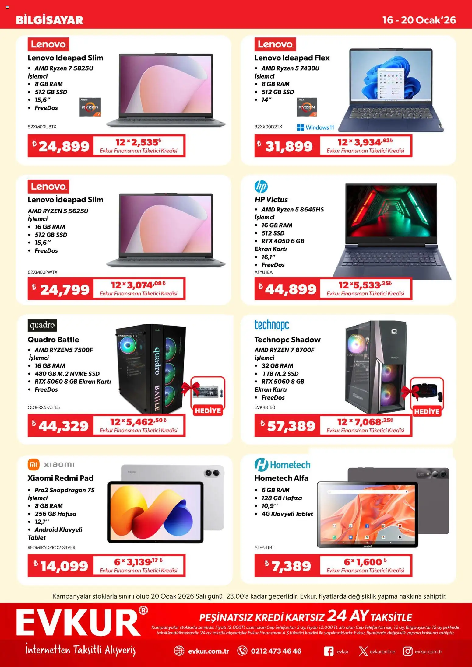 Evkur Katalog - 16.01.2026 tarihinden itibaren geçerlidir | Sayfa: 3 | Ürünler: Tablet, Bilgisayar, Ocak