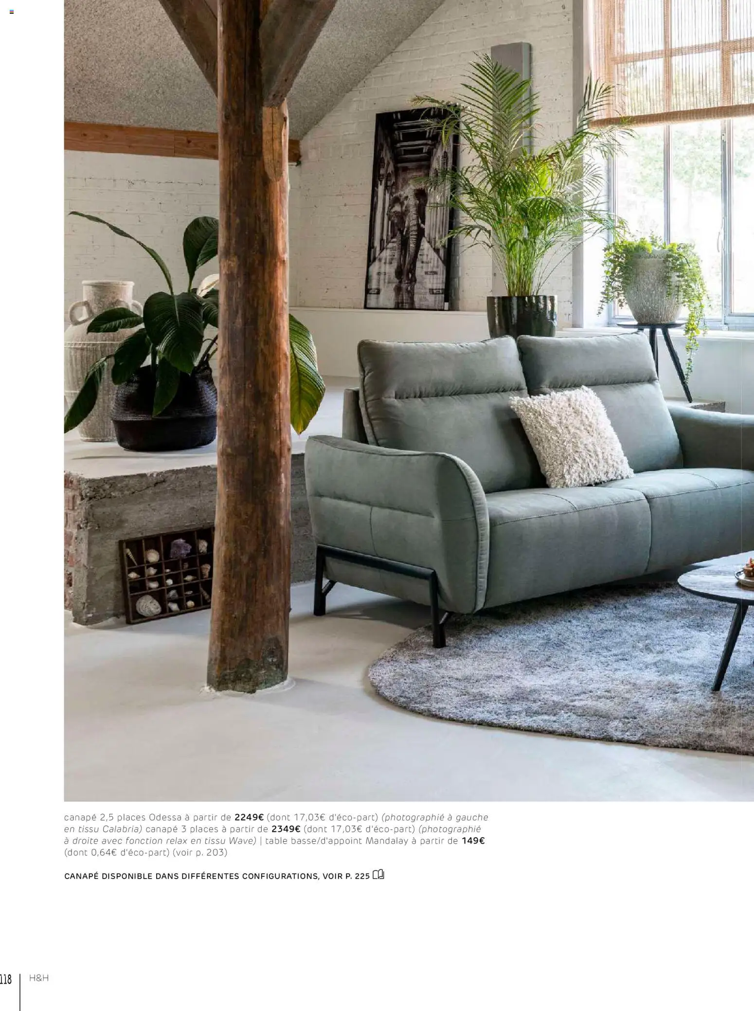 {H1} | Page: 118 | Produits: Canapé, Table
