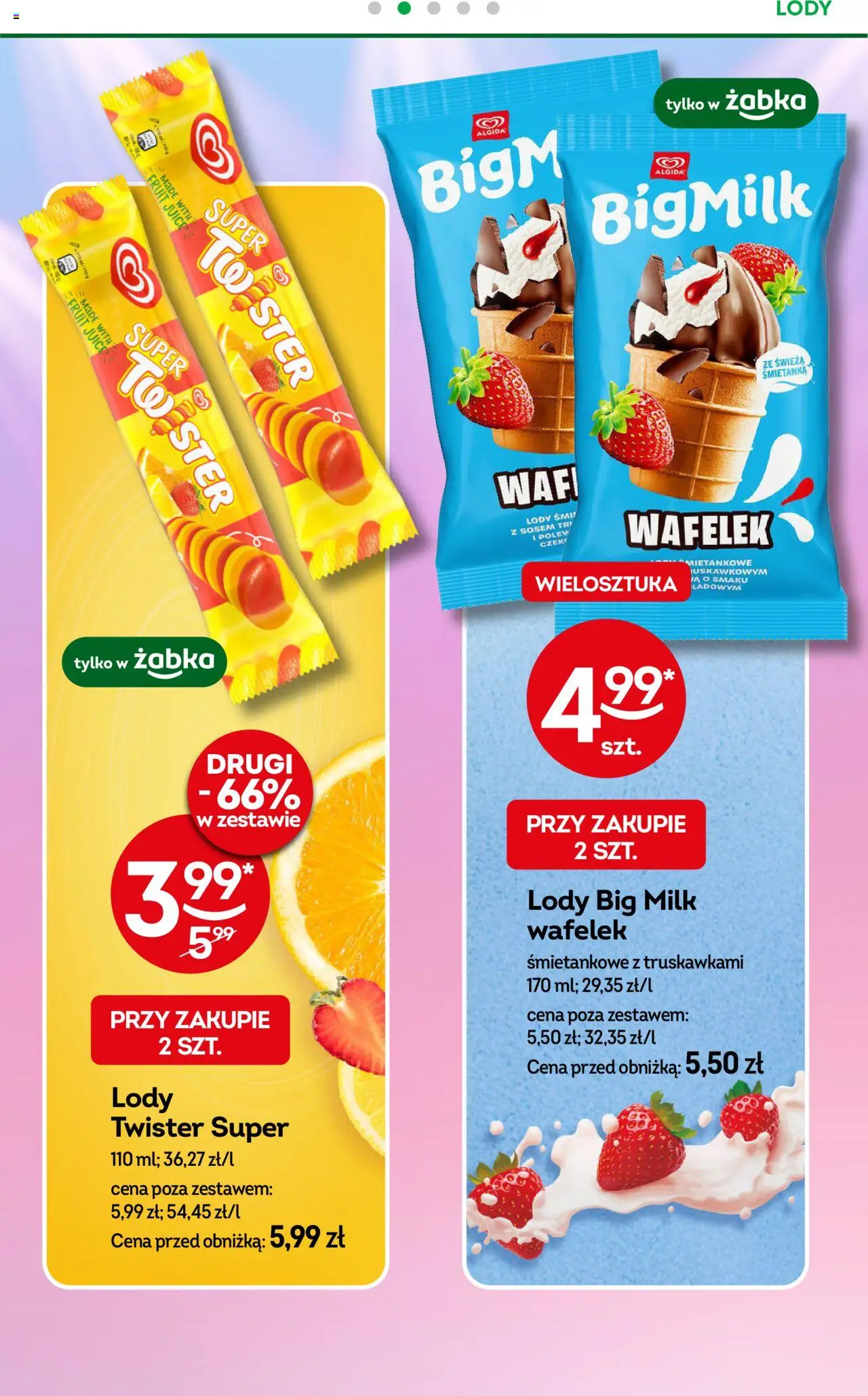 Żabka Gazetka od 21.05.2025 | Strona: 43 | Produkty: Lody