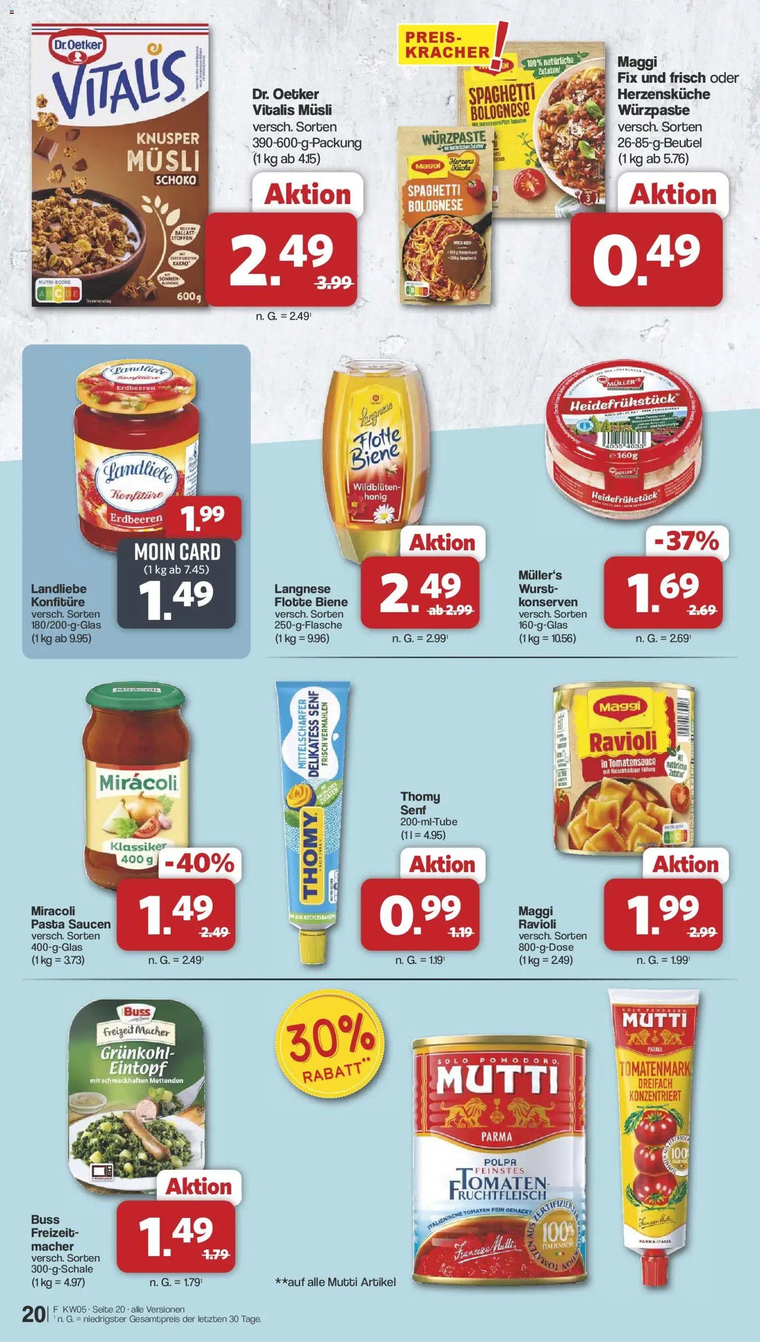 Famila Nordwest Prospekt 	 – gültig ab 26.01.2026 | Seite: 20 | Produkte: Musli, Langnese, Maggi, Wurst